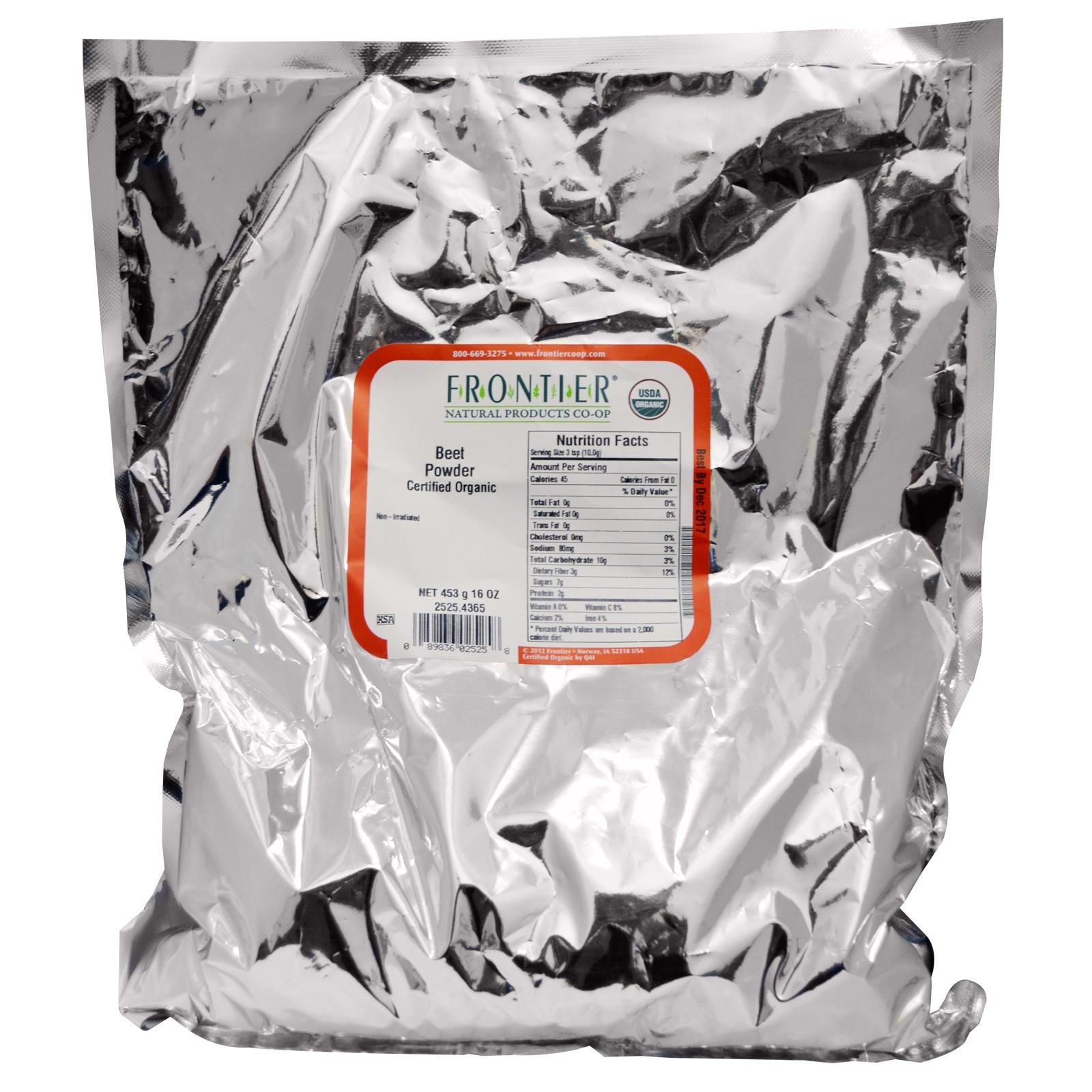 Frontier Natural Products, Beterraba orgânica em pó, 16 oz (453 g) - Imagem 2