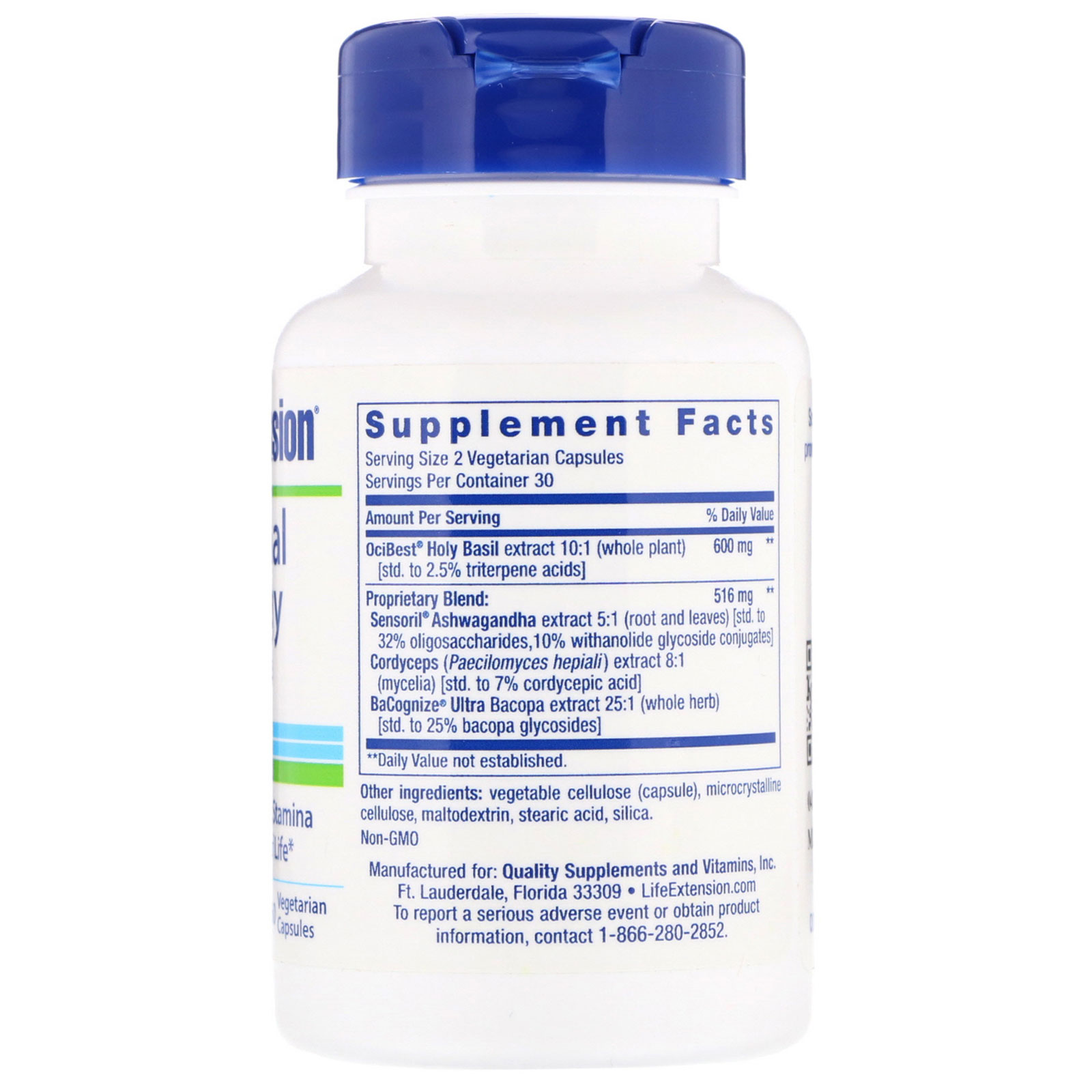 Life Extension, Adrenal Energy Formula, 60 Vegetarian Capsules - Imagem 2