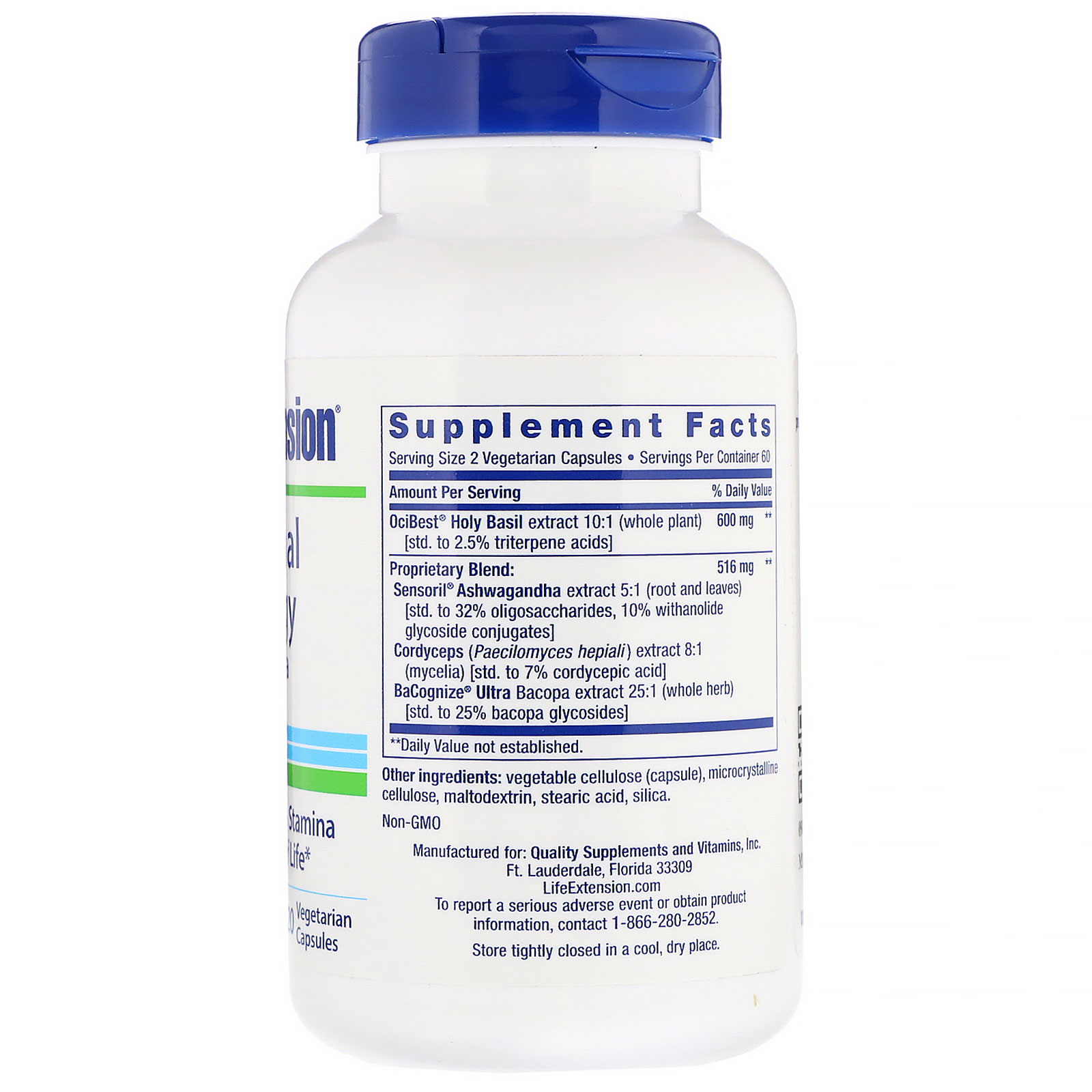 Life Extension, Adrenal Energy Formula, 120 Cápsulas Vegetarianas - Imagem 2