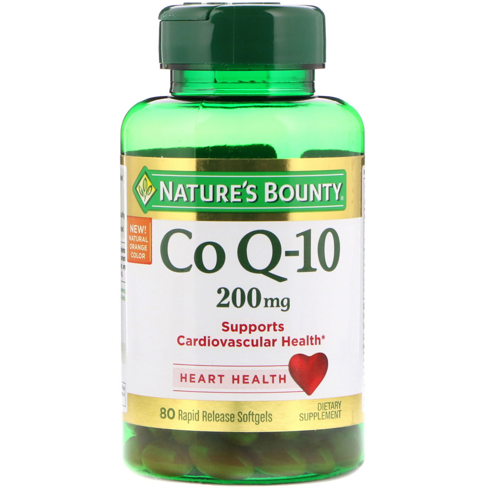 Nature's Bounty, CoQ-10, 200 mg, 80 Cápsulas Gelatinosas de Liberação Rápida