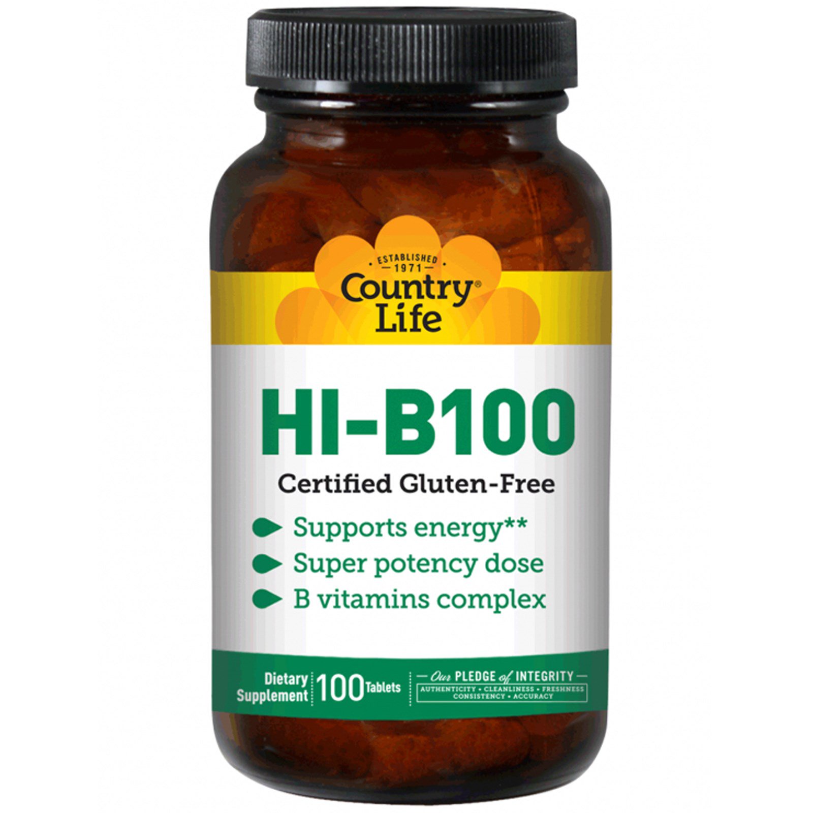 Country Life, HI-B100, 100 Comprimidos