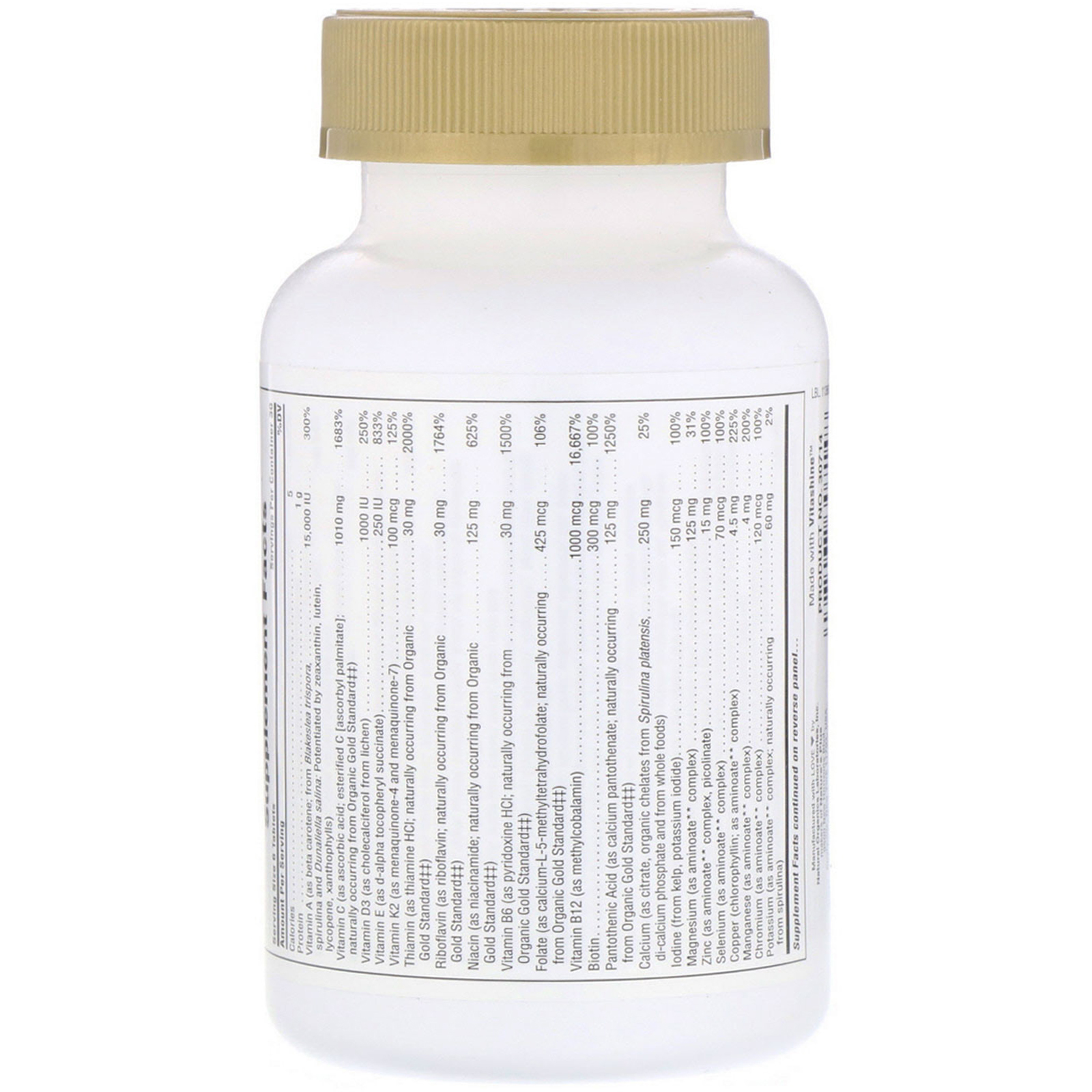 Nature's Plus, Source of Life, Gold, Mini-comprimidos. O Melhor Suplemento Multivitamínico com Alimentos Integrais Concentrados, 180 Comprimidos - Imagem 2