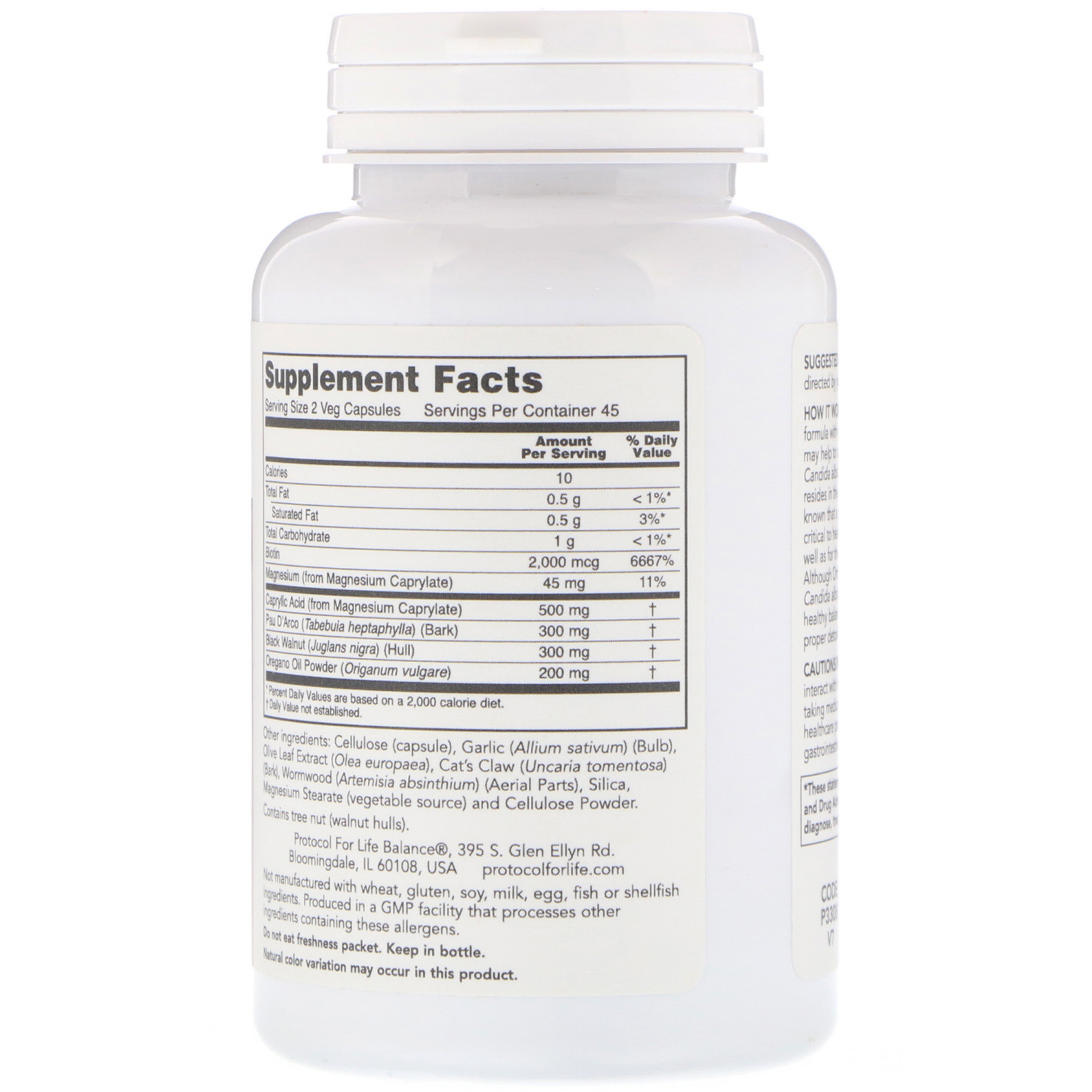 Protocol for Life Balance, OrthoFlora Suporte para Levedura, 90 Cápsulas Vegetais - Imagem 2