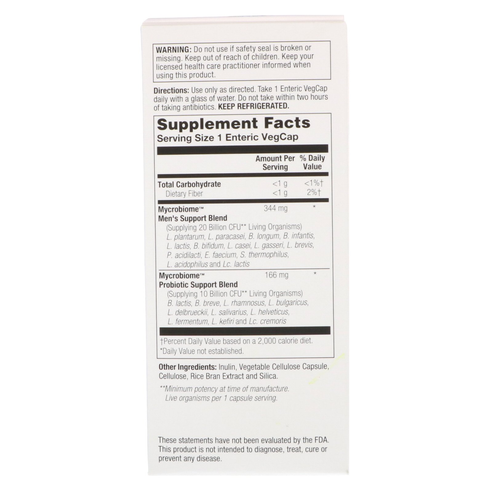 Solaray, Mycrobiome Probiotic Men's Formula, 30 Billion, 30 Enteric VegCaps - Imagem 2
