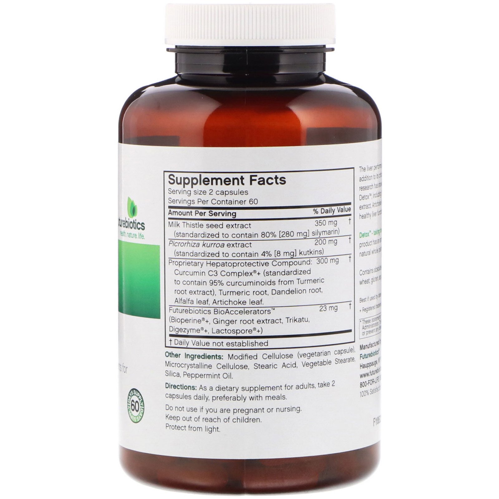 FutureBiotics, Detox, Suporte Diário do Fígado, 120 Cápsulas Vegetais - Imagem 2