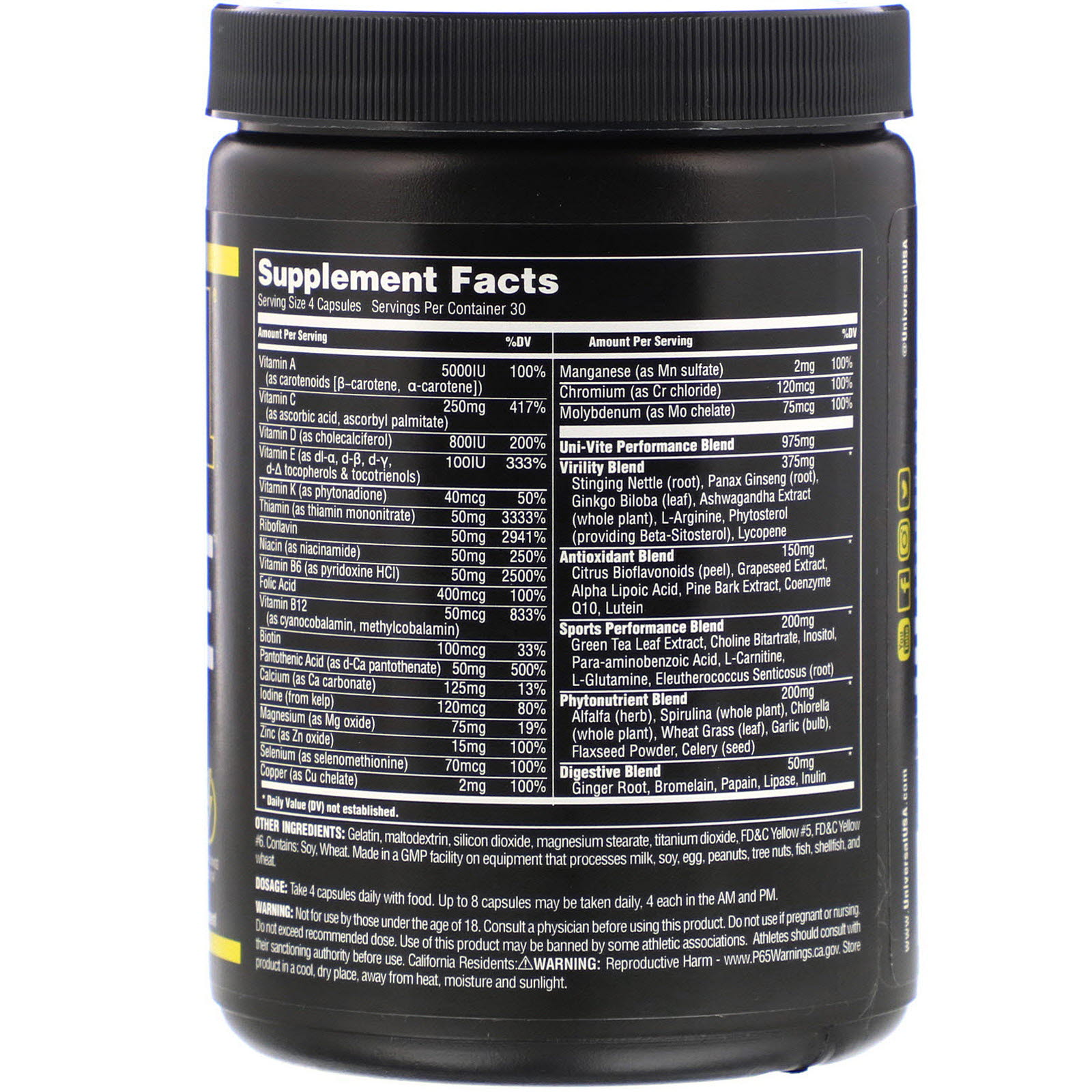 Universal Nutrition, Uni-Vite, 120 Cápsulas - Imagem 2