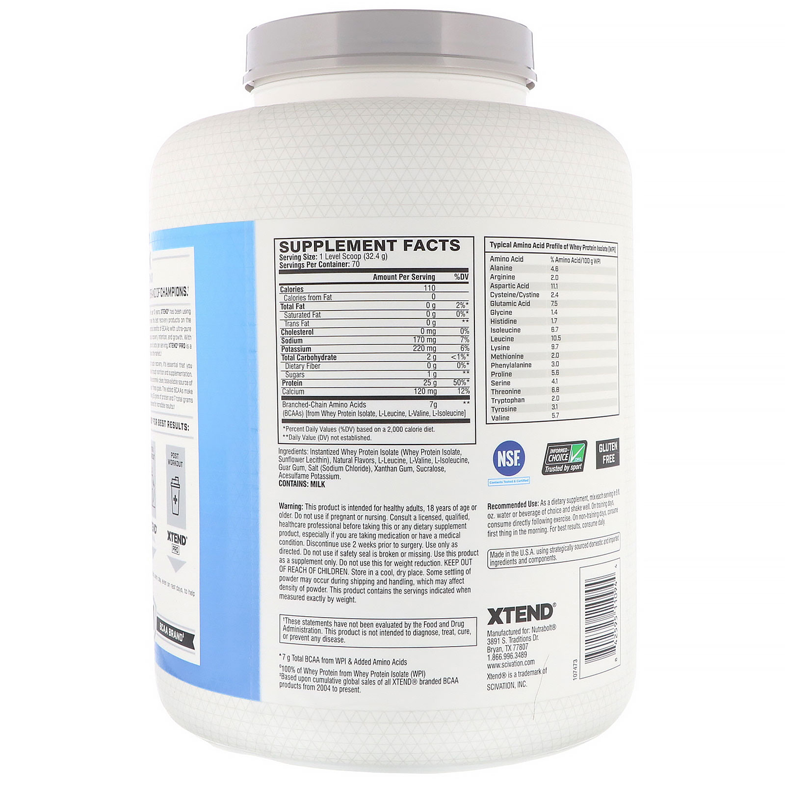 Scivation, Xtend Pro, Isolado de Whey, Sorvete de Baunilha, 2,27 kg (5 lb) - Imagem 2