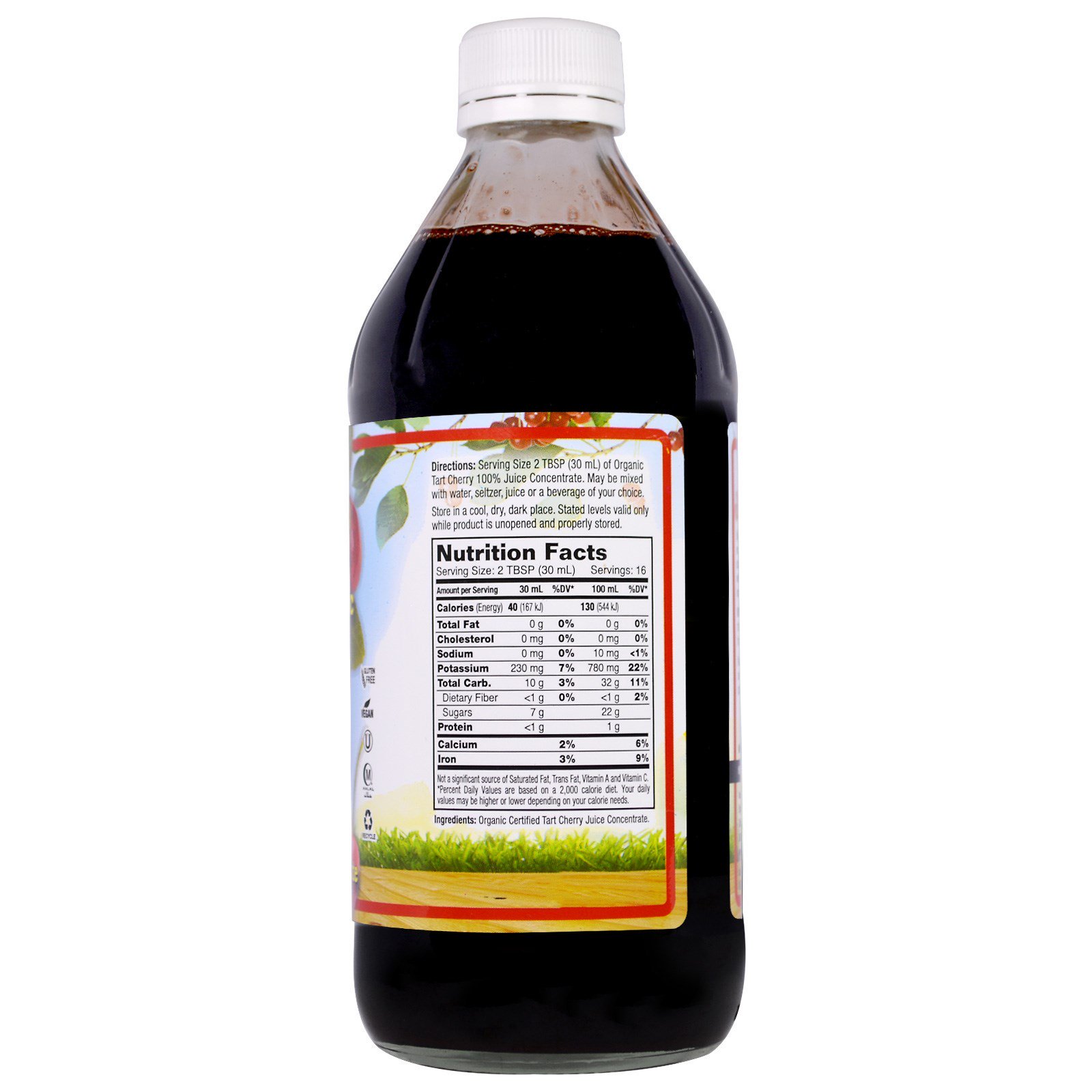 Dynamic Health Laboratories, Suco Concentrado de Cereja Ácida 100% com Certificação Orgânica, Sem Açúcar, 473 ml (16 fl oz) - Imagem 2