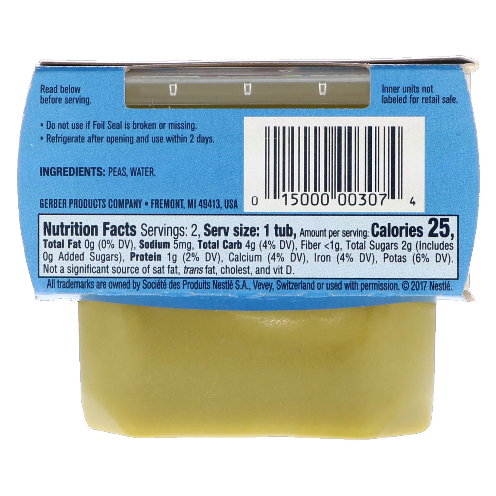 Gerber, Pea, 2 Pack, 2 oz (56 g) Each - Imagem 2