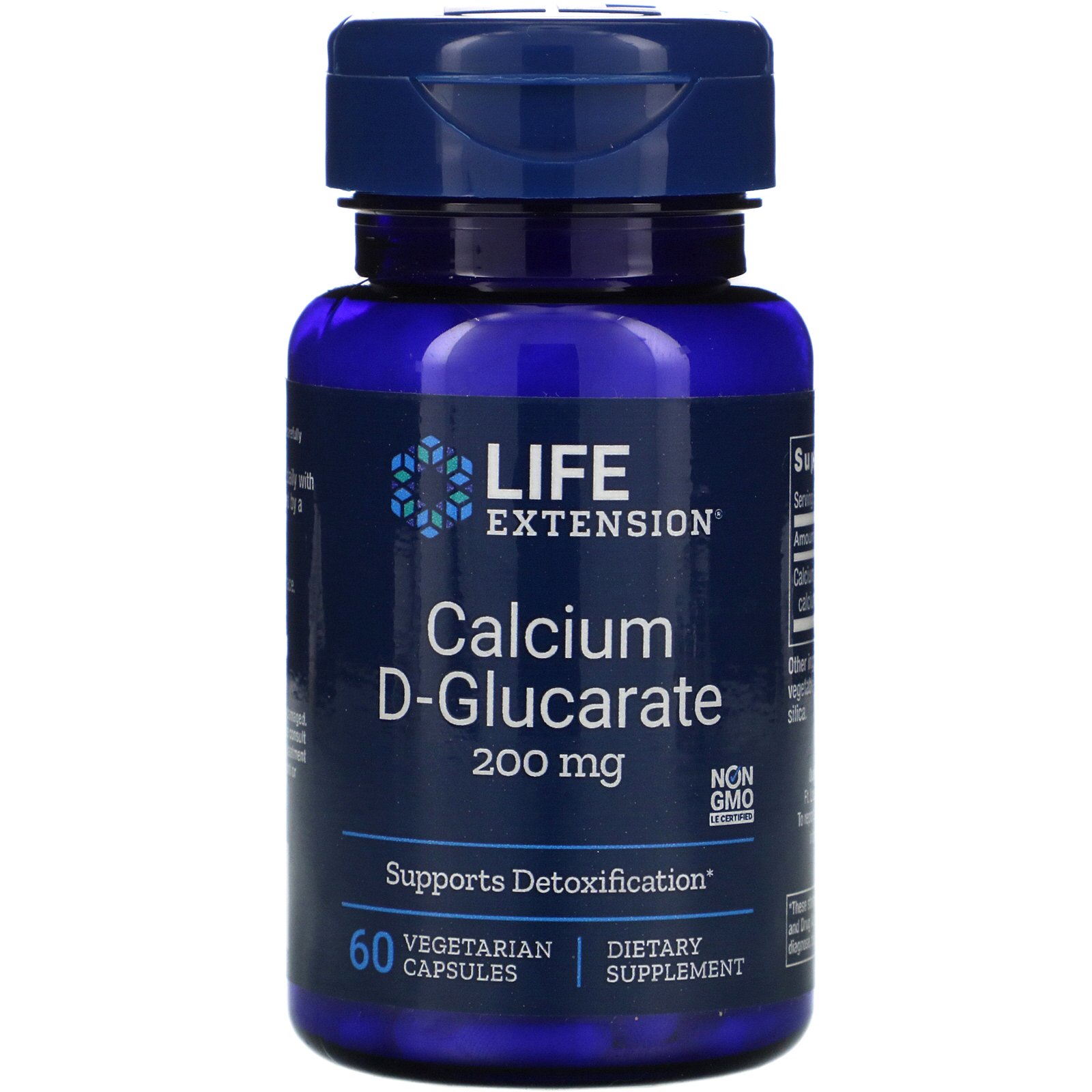 Life Extension, D-Glucarato de Cálcio, 200 mg, 60 Cápsulas Vegetais