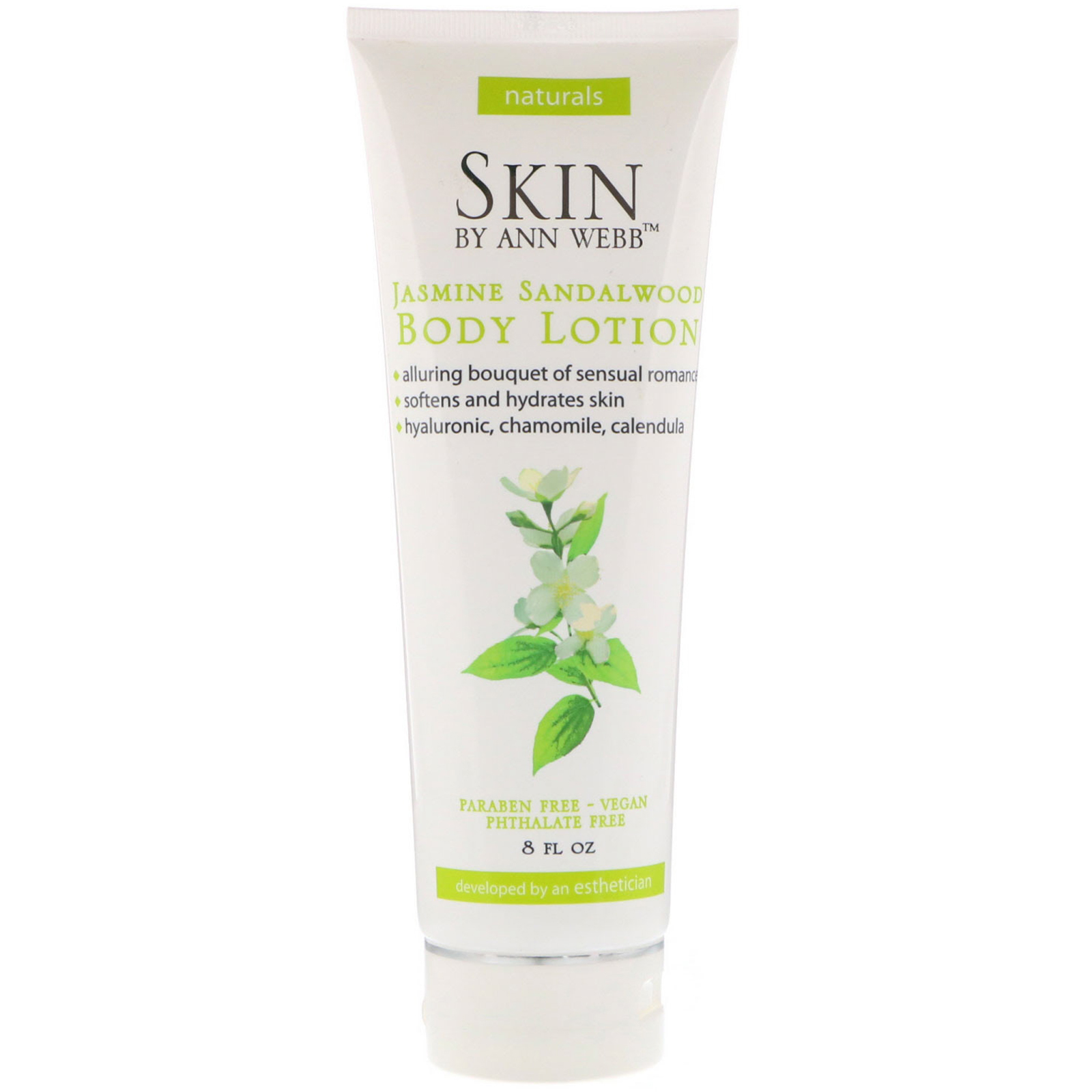 Skin By Ann Webb, Loção para o Corpo, Jasmim e Sândalo, 8 fl oz (236 ml)