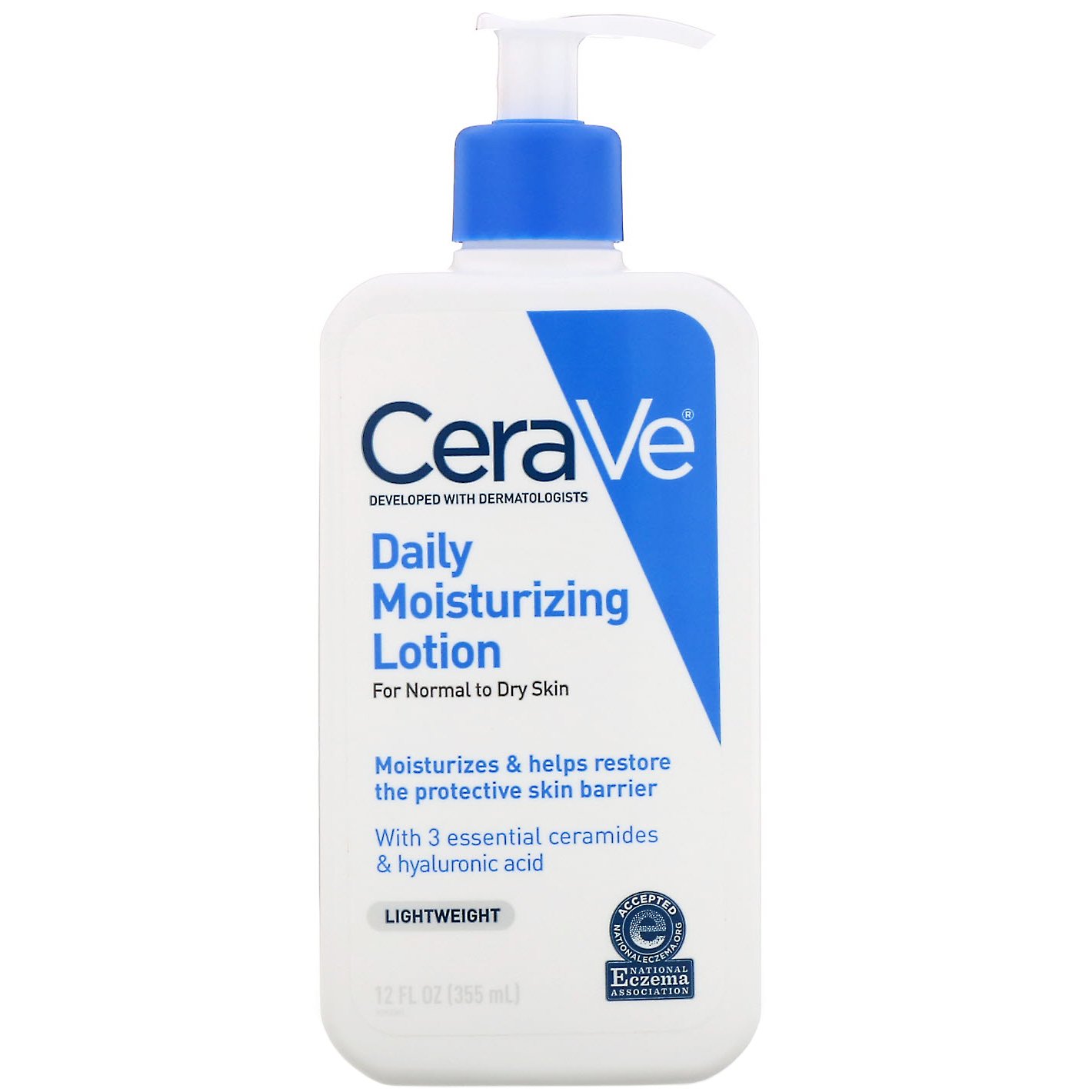 CeraVe, Loção Hidratante Diária, Leve, 355 ml (12 fl oz)