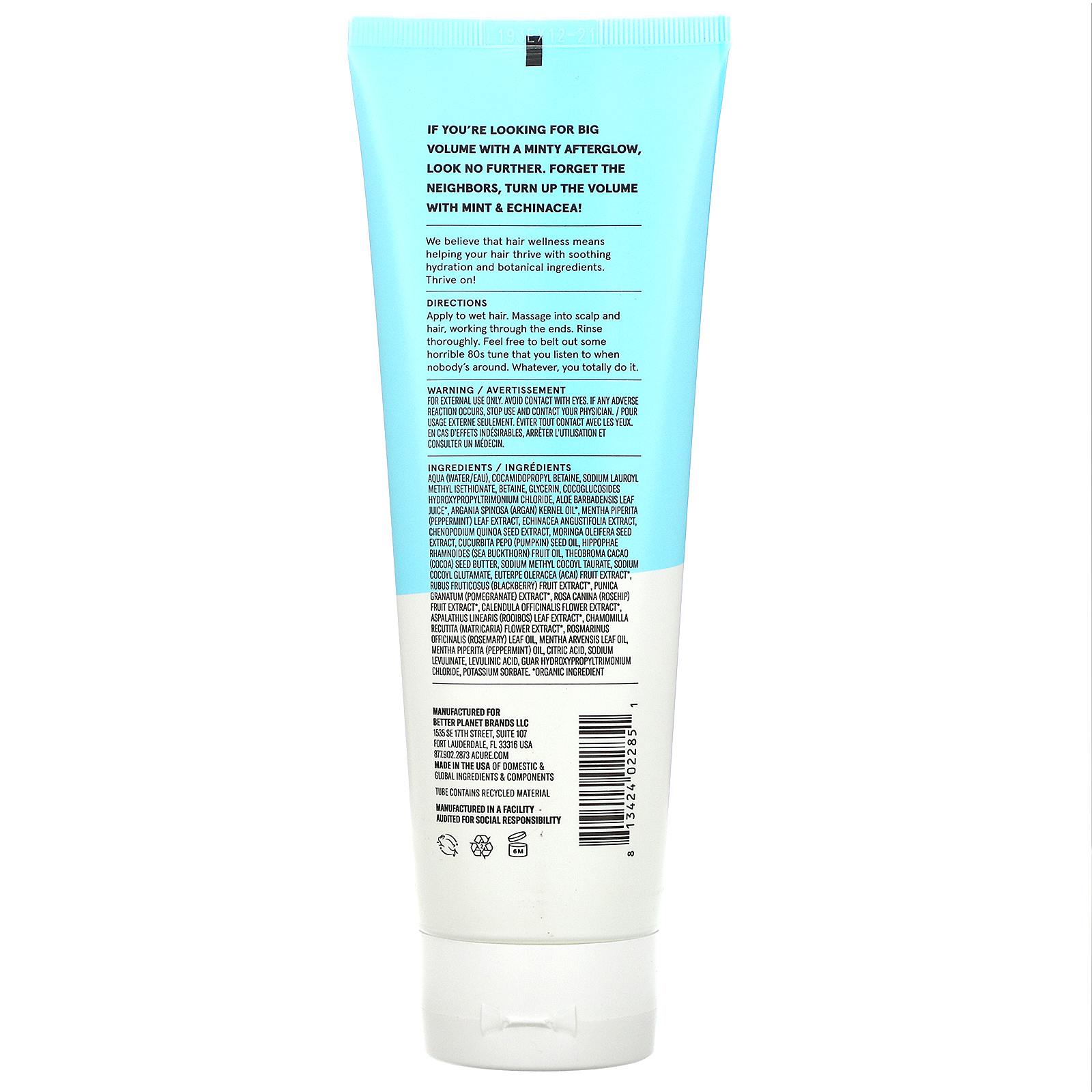 Acure, Vivacious Volume Shampoo, Mint & Echinacea, 8 fl oz (236.5 ml) - Imagem 2