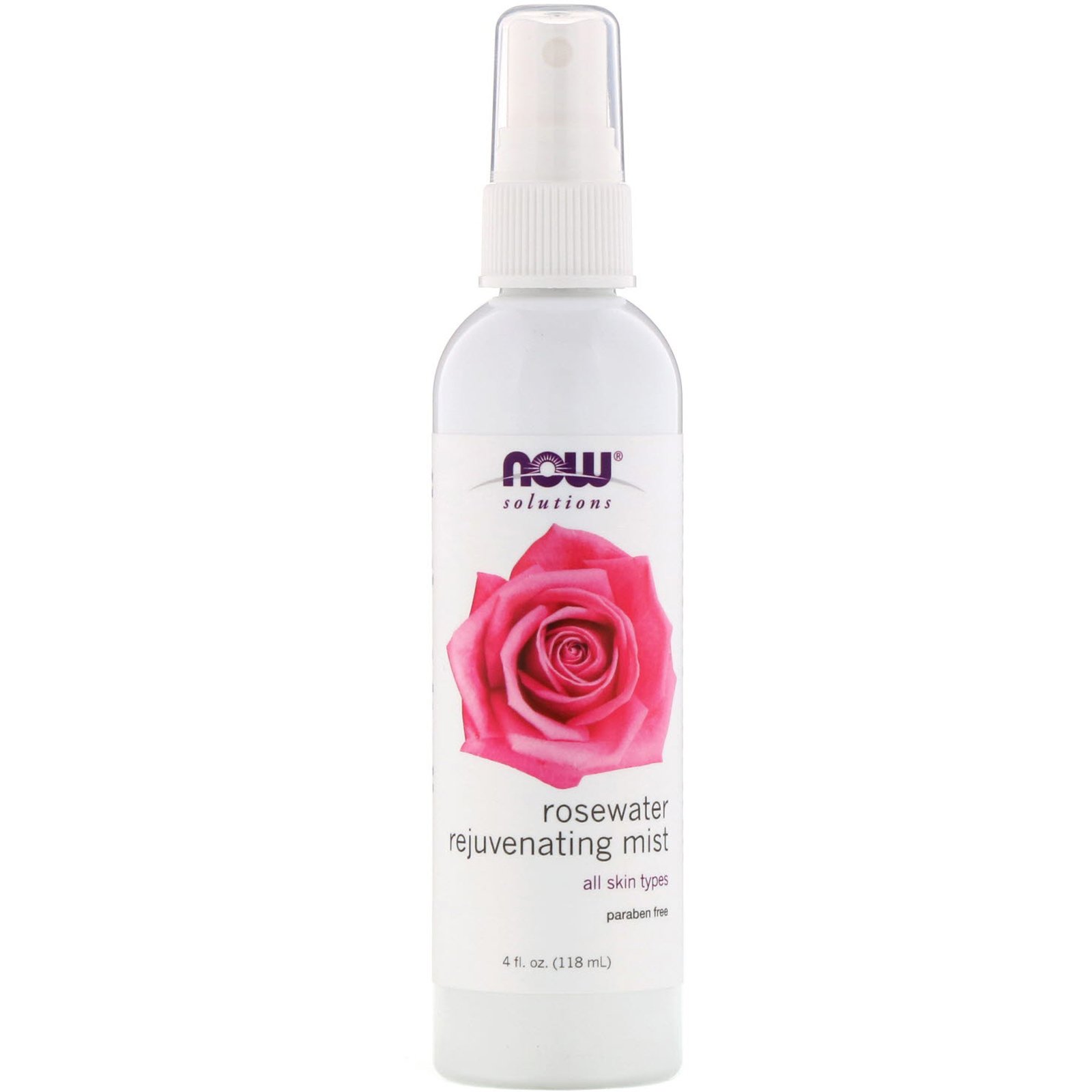 Now Foods, Solutions, Spray Rejuvenescedor de Água de Rosas, 4 fl oz (118 ml)
