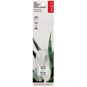 RADIUS, Big Brush Head Replacement, Soft, Left/Right Hand, 2 Pack