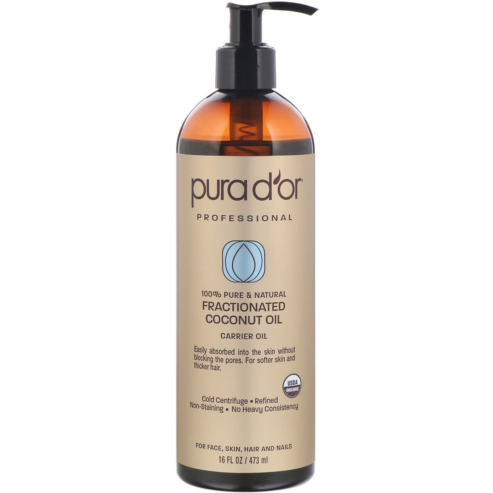 Pura D'or, Professional, Óleo de Coco Fracionado, 473 ml (16 fl oz)