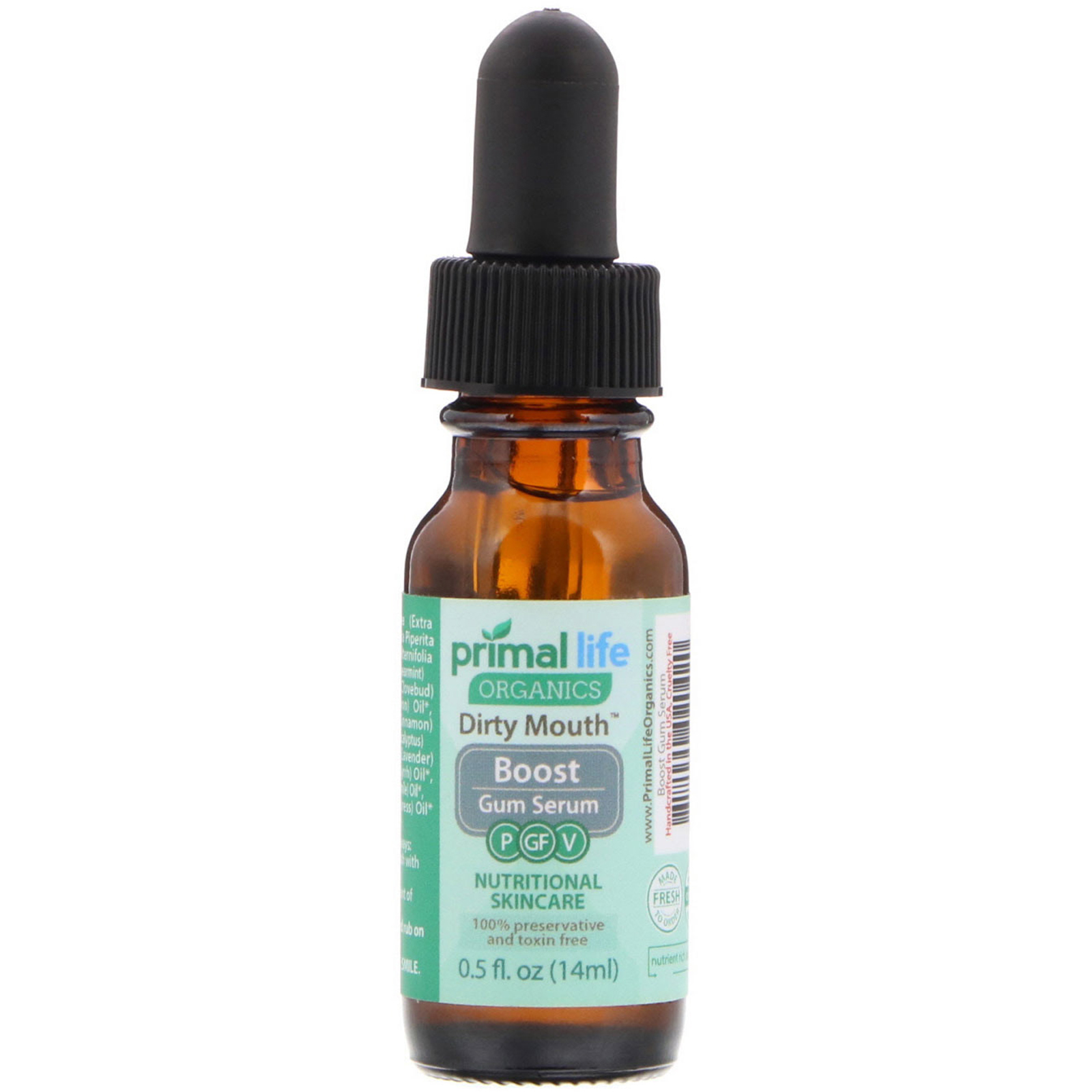 Primal Life Organics, Sérum de Reforço para Gengivas Dirty Mouth, 14 ml