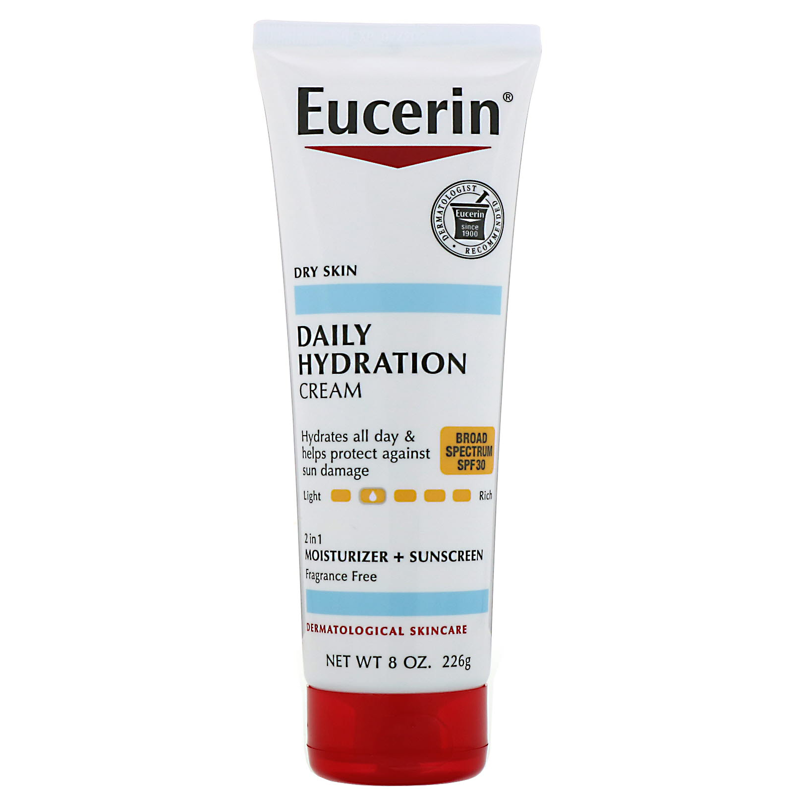 Eucerin, Daily Hydration Cream, SPF 30, Fragrance Free , 8 oz (226 g)