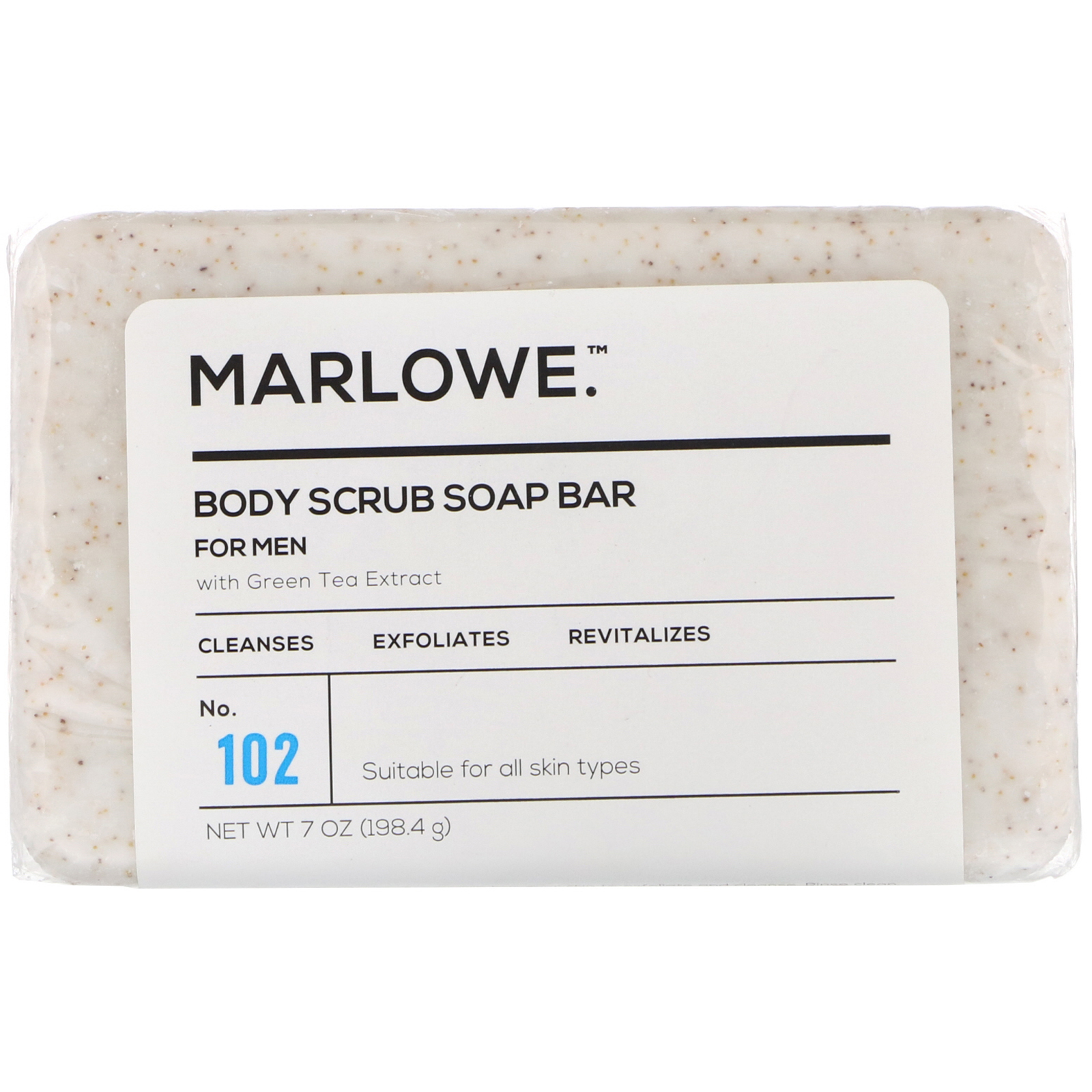 Marlowe, Sabonete esfoliante corporal em barra masculino, No. 102, 198,4 g