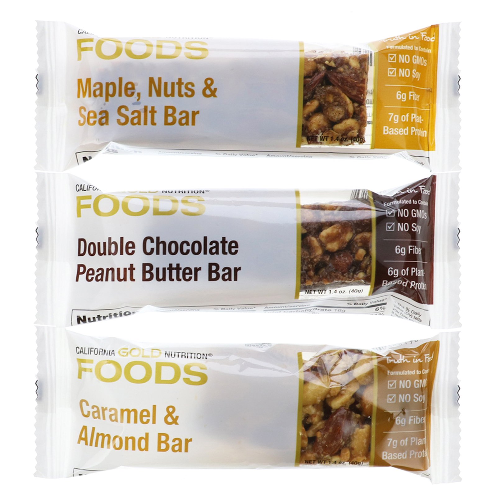 California Gold Nutrition, Foods, Sample Snack Bar Pack, 3 Bars, 1.4 oz (40 g) Each - Imagem 3