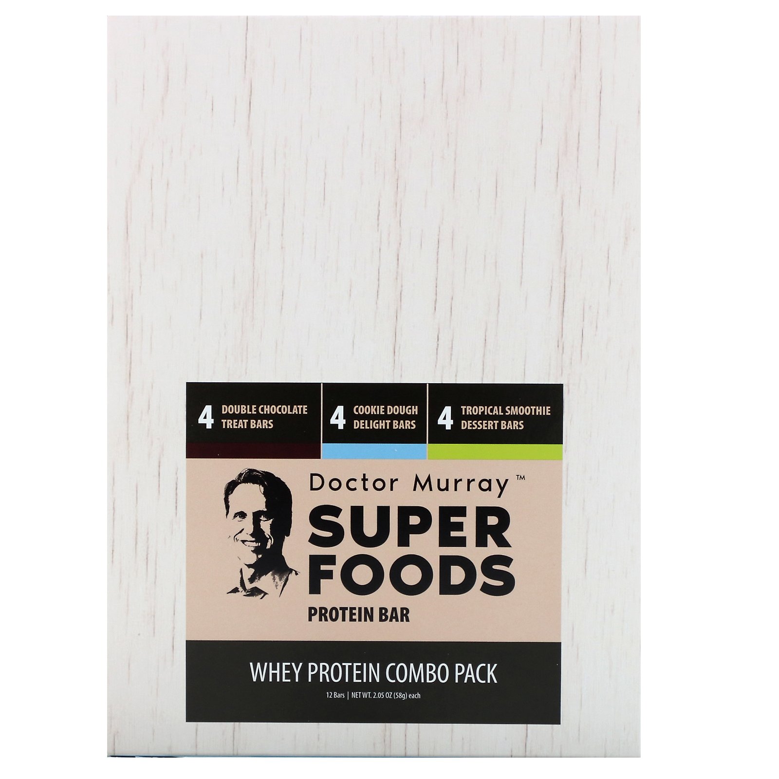 Dr. Murray's, Superfoods Protein Bars, Whey Protein Combo Pack, 12 Bars, 2.05 oz (58 g) Each - Imagem 2