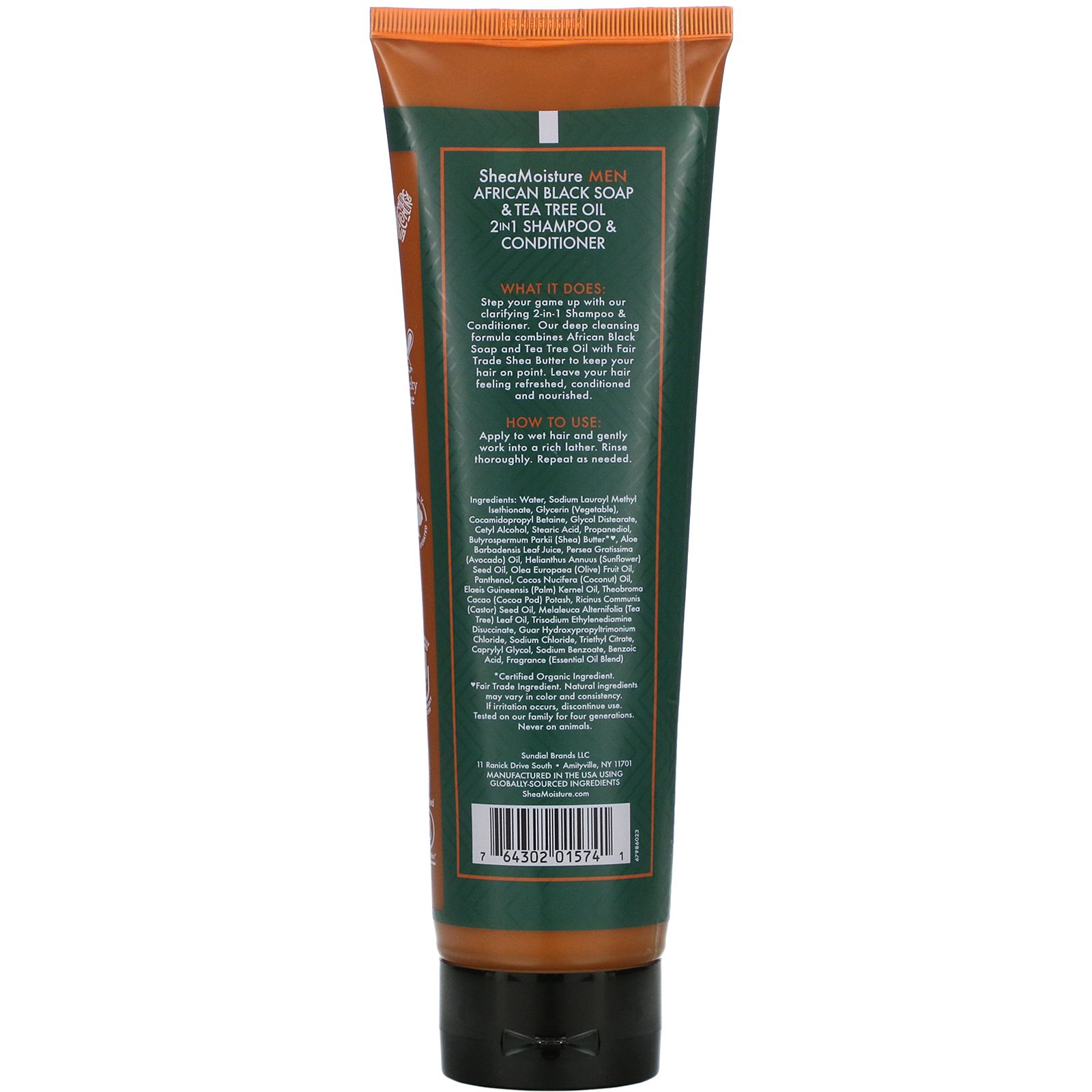 SheaMoisture, Men, 2-in 1 Shampoo & Conditioner, 10.3 fl oz (305 ml) - Imagem 2