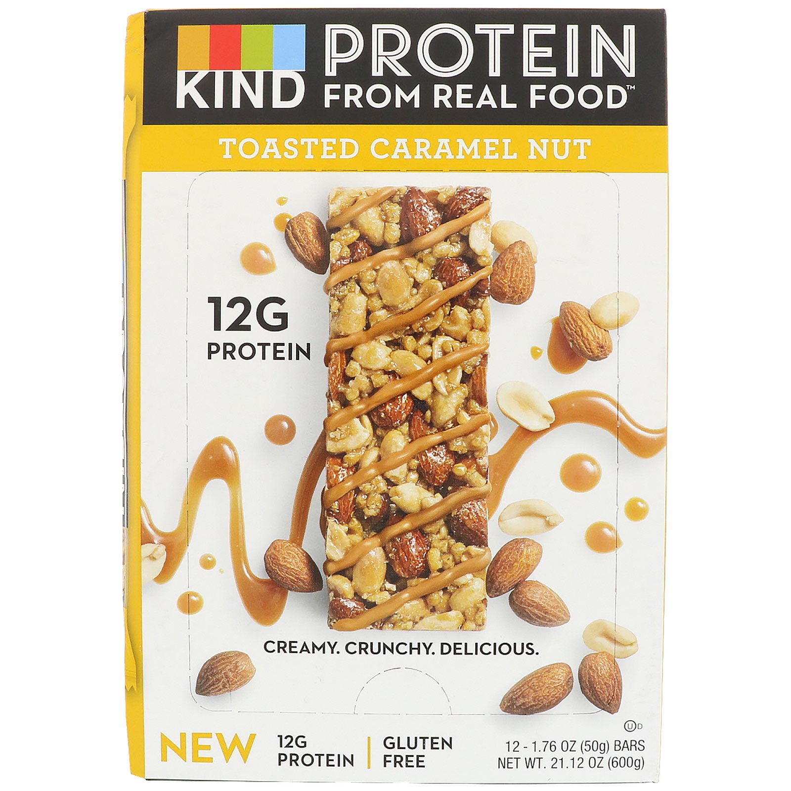 KIND Bars, Barras de Proteínas, Castanha Torrada Caramelizada, 12 Barras, 1,76 oz (50 g) Cada - Imagem 2