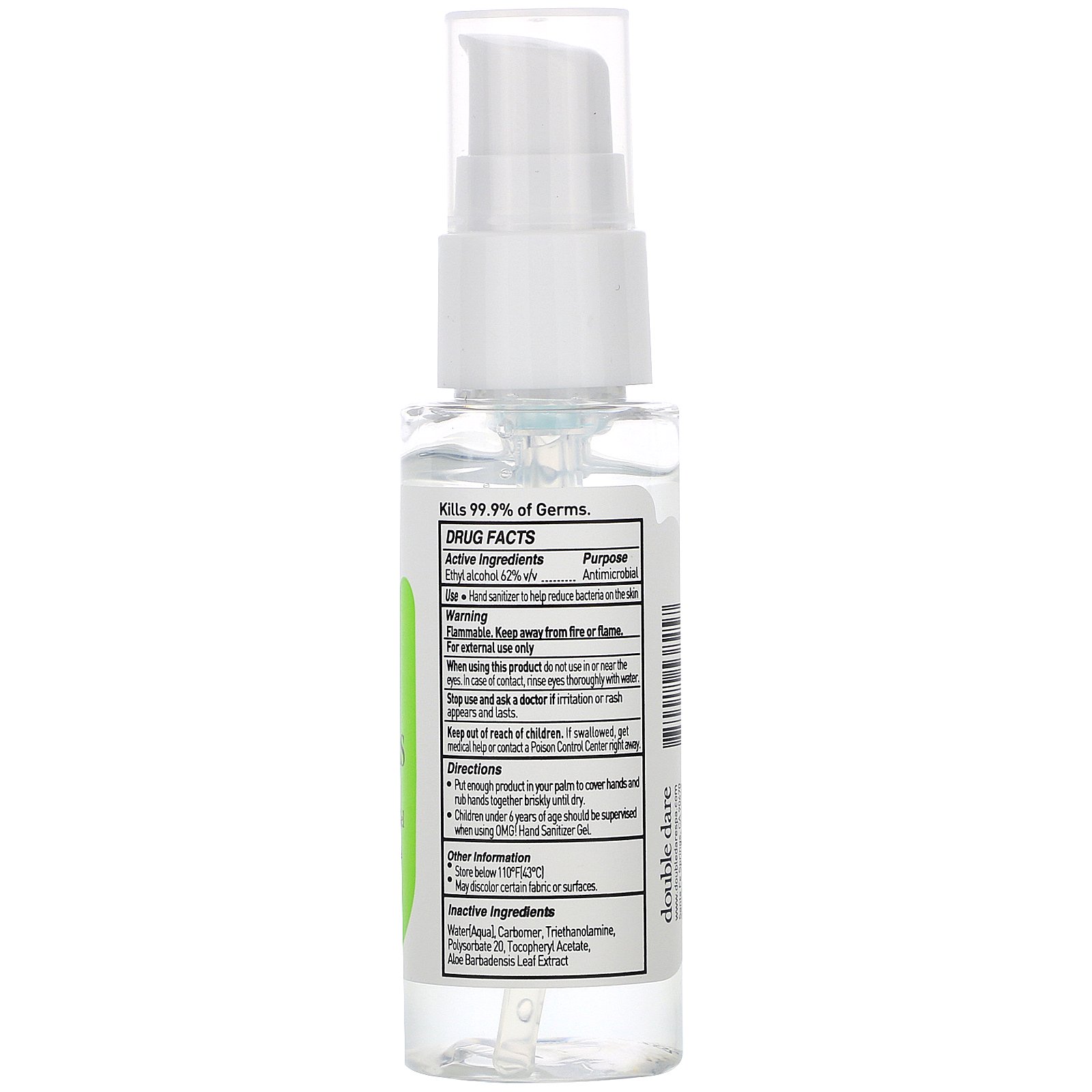 Double Dare, OMG!, Bye Bye Germs, Hand Sanitizer Gel, Alcohol 62%, 1.7 oz - Imagem 2