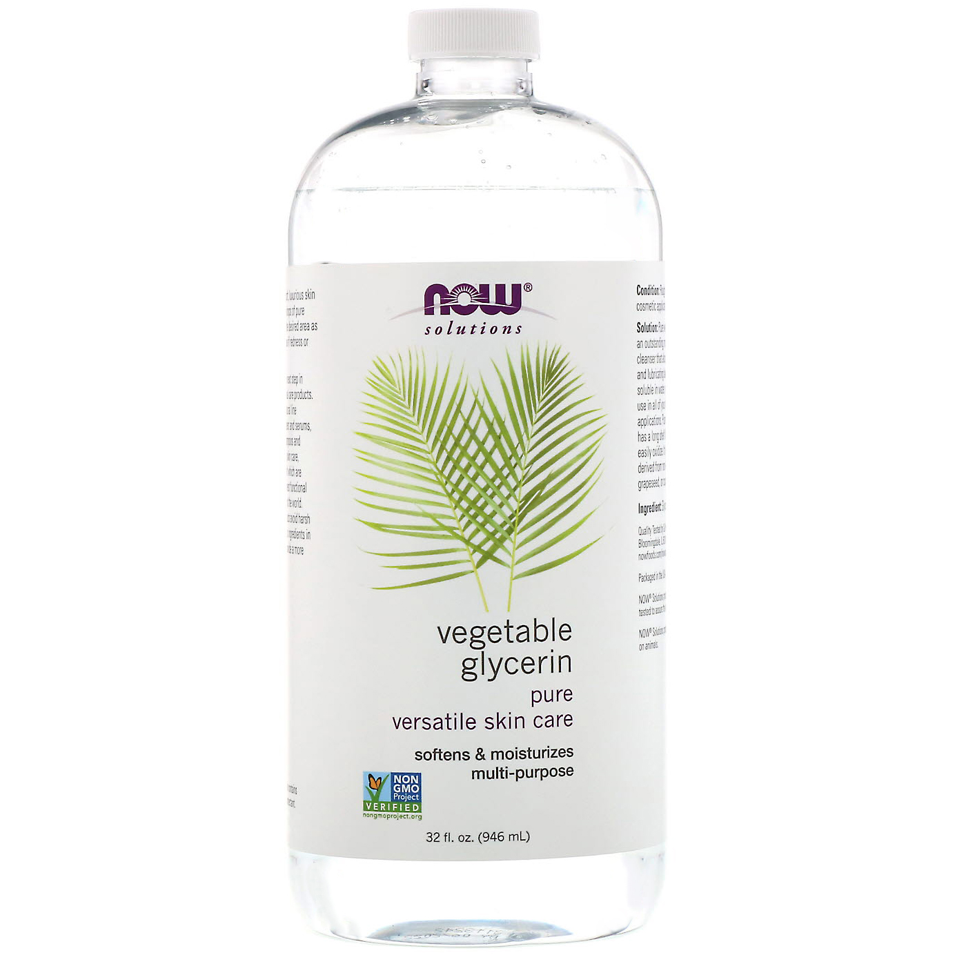 Now Foods, Solutions, Glicerina Vegetal, 946 ml (32 fl oz)
