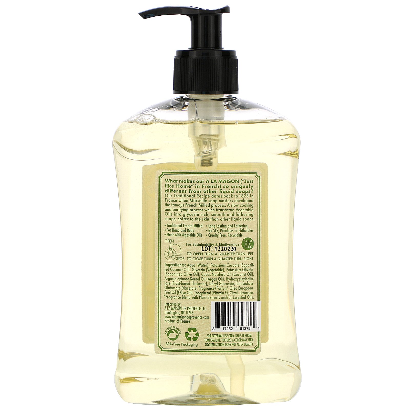 A La Maison de Provence, Liquid Soap For Hands & Body, Provence Lemon, 16.9 fl oz (500 ml) - Imagem 2