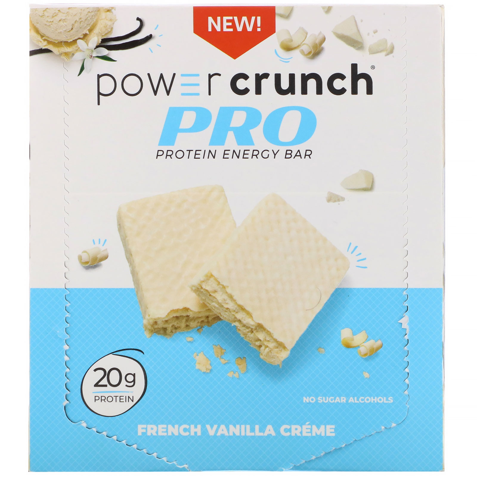 BNRG, Power Crunch Protein Energy Bar, PRO, French Vanilla Créme, 12 Bars, 2.0 oz (58 g) Each - Imagem 2