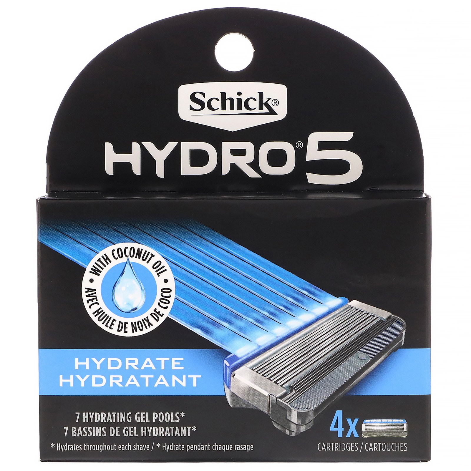 Schick, Hidratante, Hydro Sense, 4 cartuchos