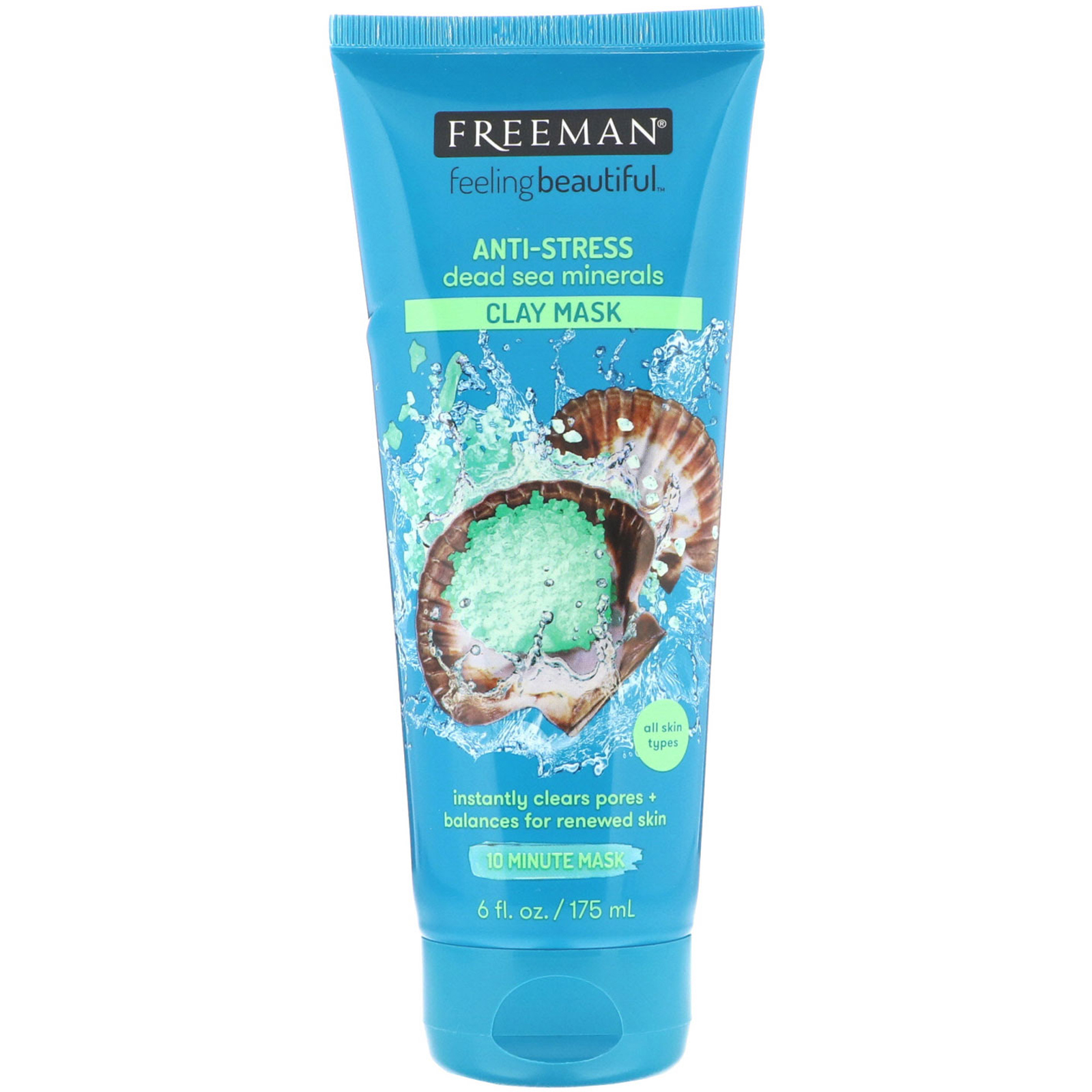 Freeman Beauty, Feeling Beautiful, Máscara de Argila Anti Estresse, Minerais do Mar Morto, 6 fl oz (175 ml)