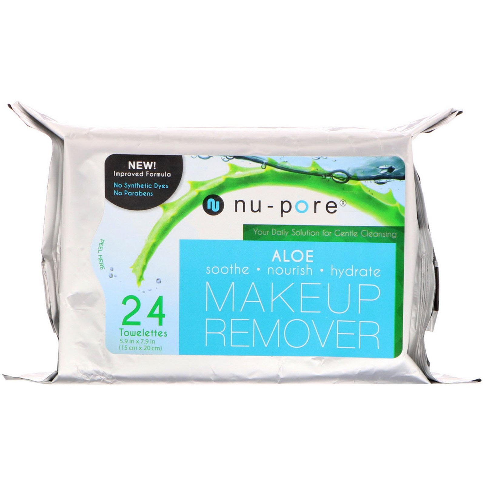 Nu-Pore, Removedor de Maquiagem com Aloe, 24 Lenços