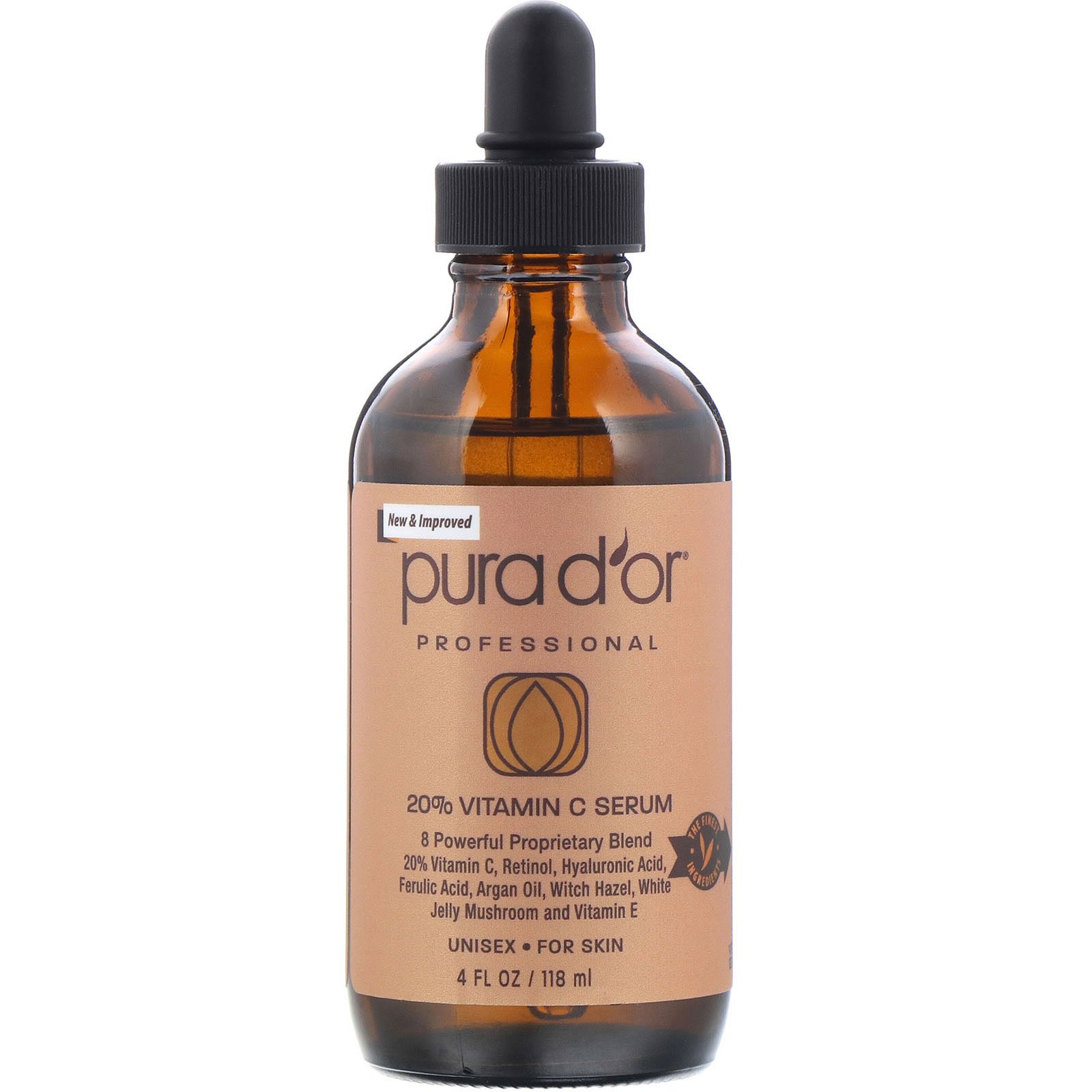 Pura D'or, Professional, Sérum com Vitamina C a 20%, 118 ml (4 fl oz)