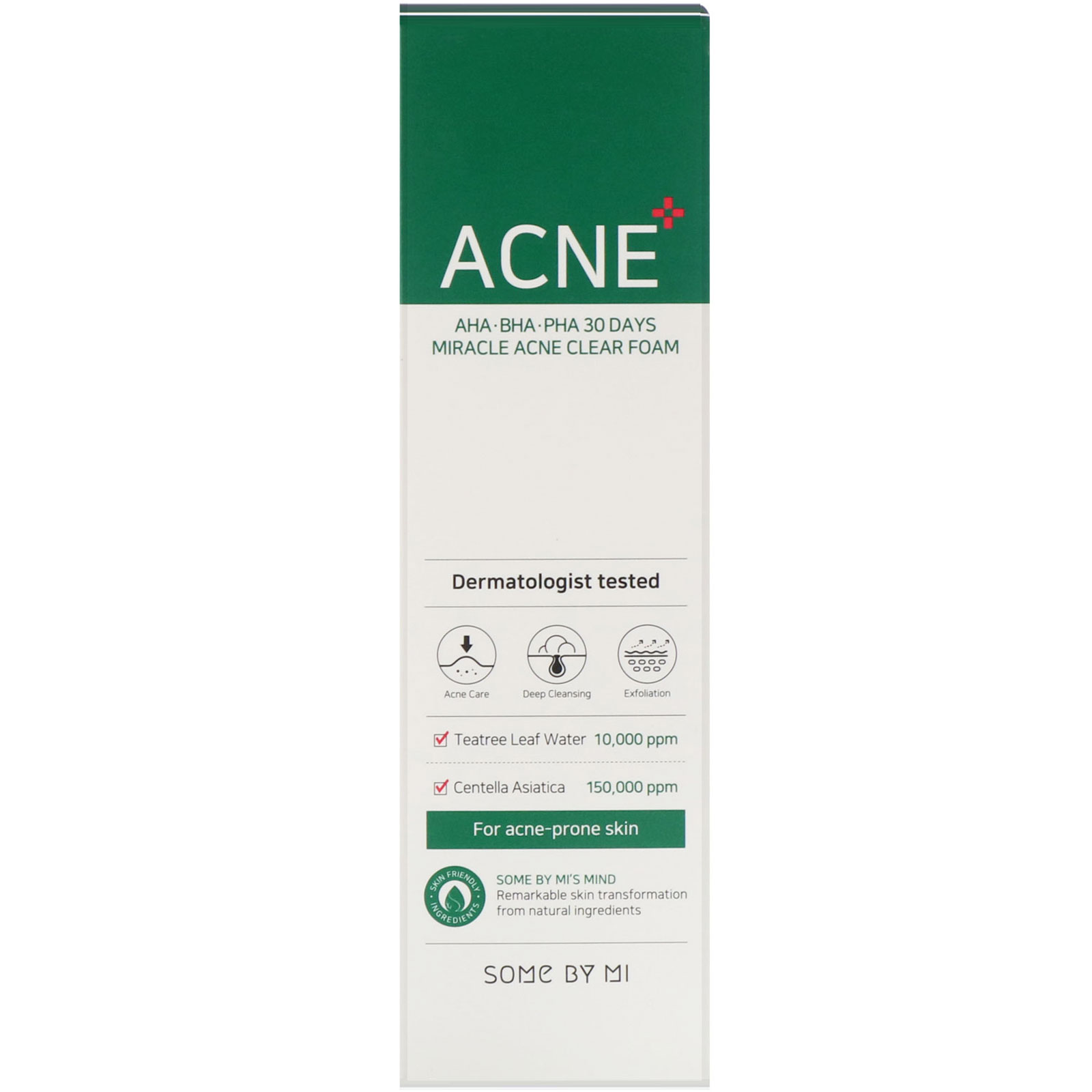 Some By Mi, AHA, BHA, PHA 30 Days Miracle Acne Clear Foam, 100 ml - Imagem 2