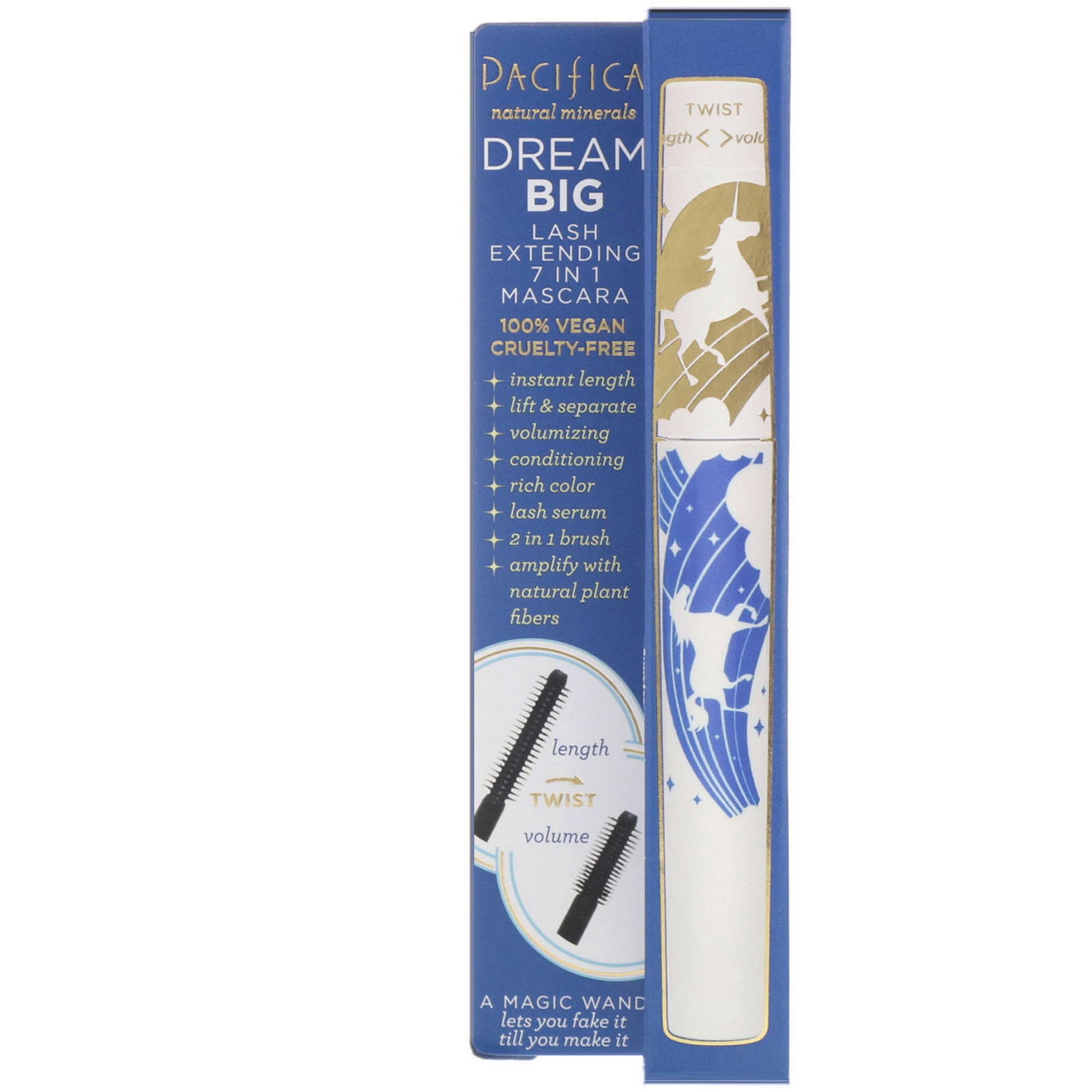 Pacifica, Sonhe Grande, Máscara Extensora de Cílio 7 em 1, Magia Negra, 0,25 oz (7,1 g) - Imagem 2