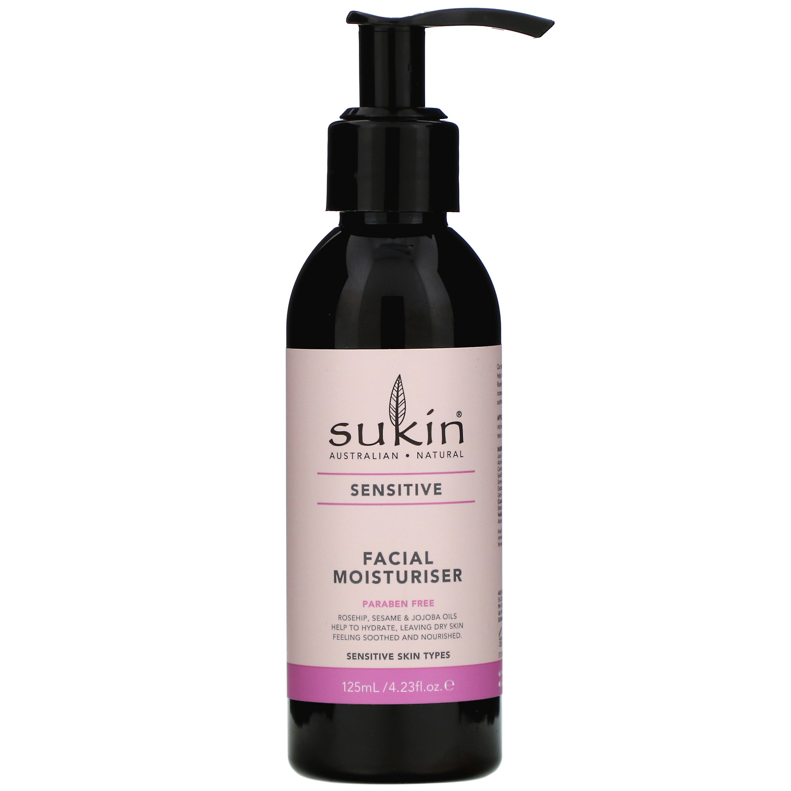 Sukin, Hidratante Facial, Peles Sensíveis, 125 ml (4,23 fl oz)