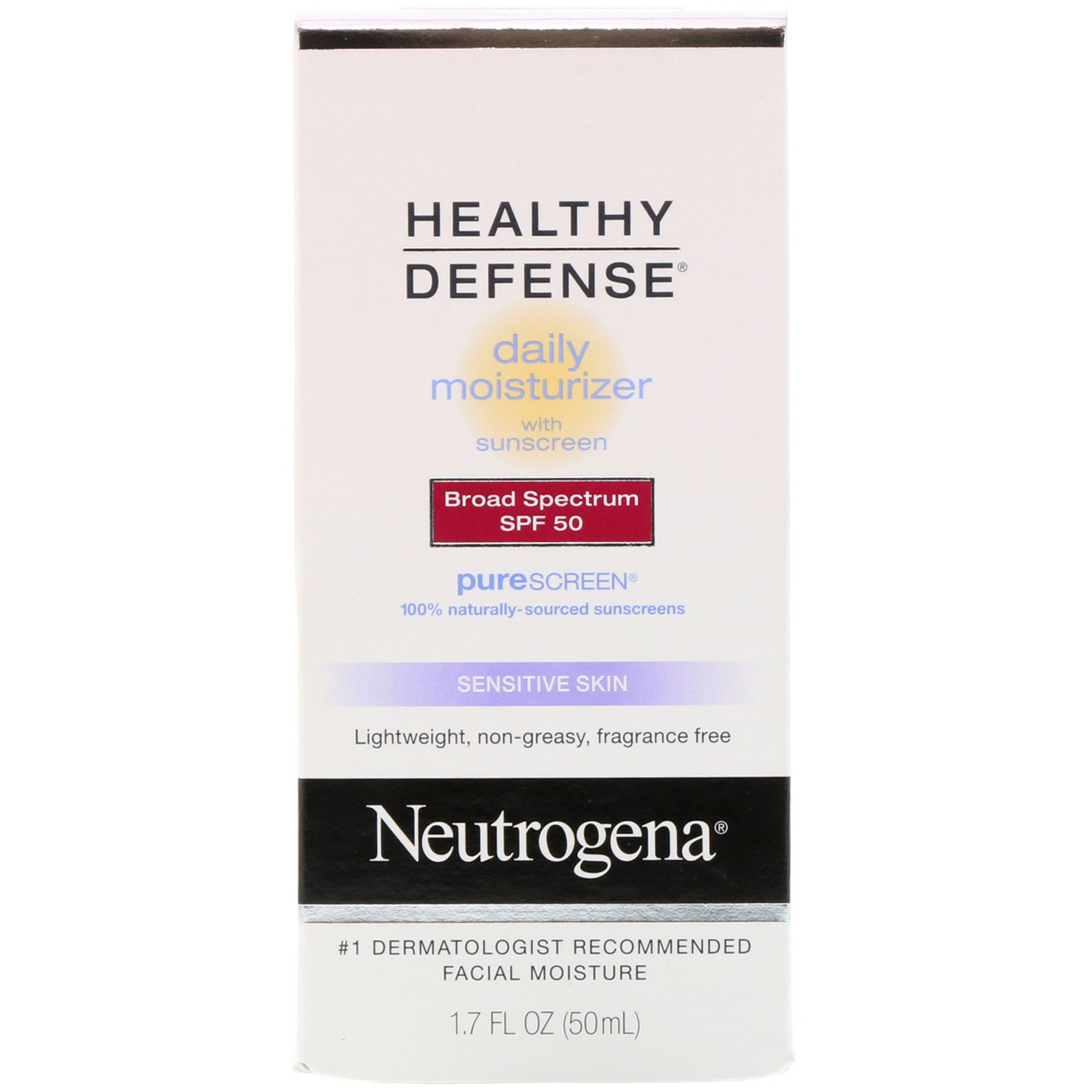 Neutrogena, Defesa Saudável, Hidratante Diário, FPS 50 de Amplo Espectro, Pele Sensível, 1,7 fl oz (50 ml) - Imagem 2