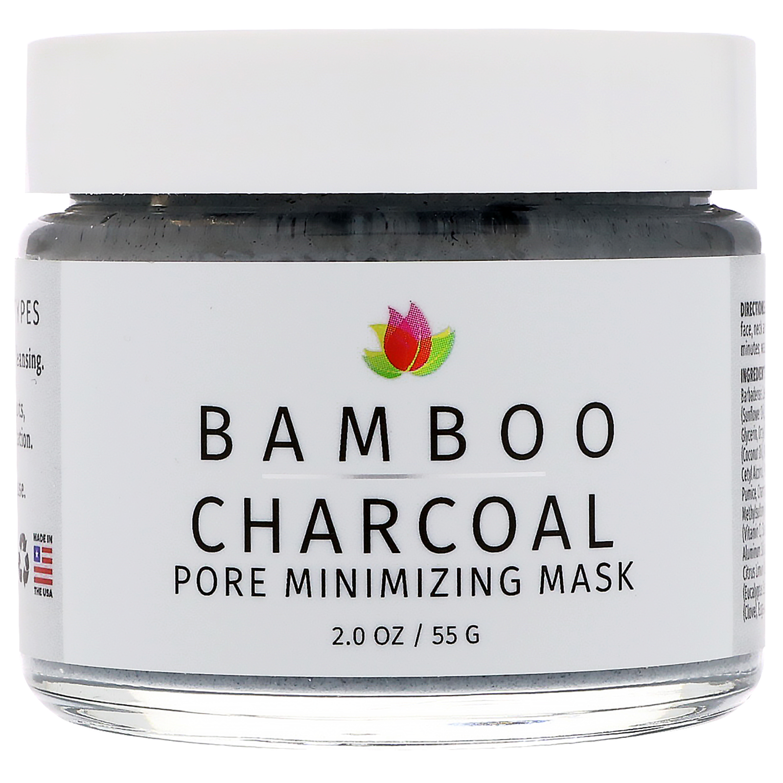 Reviva Labs, Carvão de Bambu, Máscara Minimizadora de Poros, 2 oz (55 g)