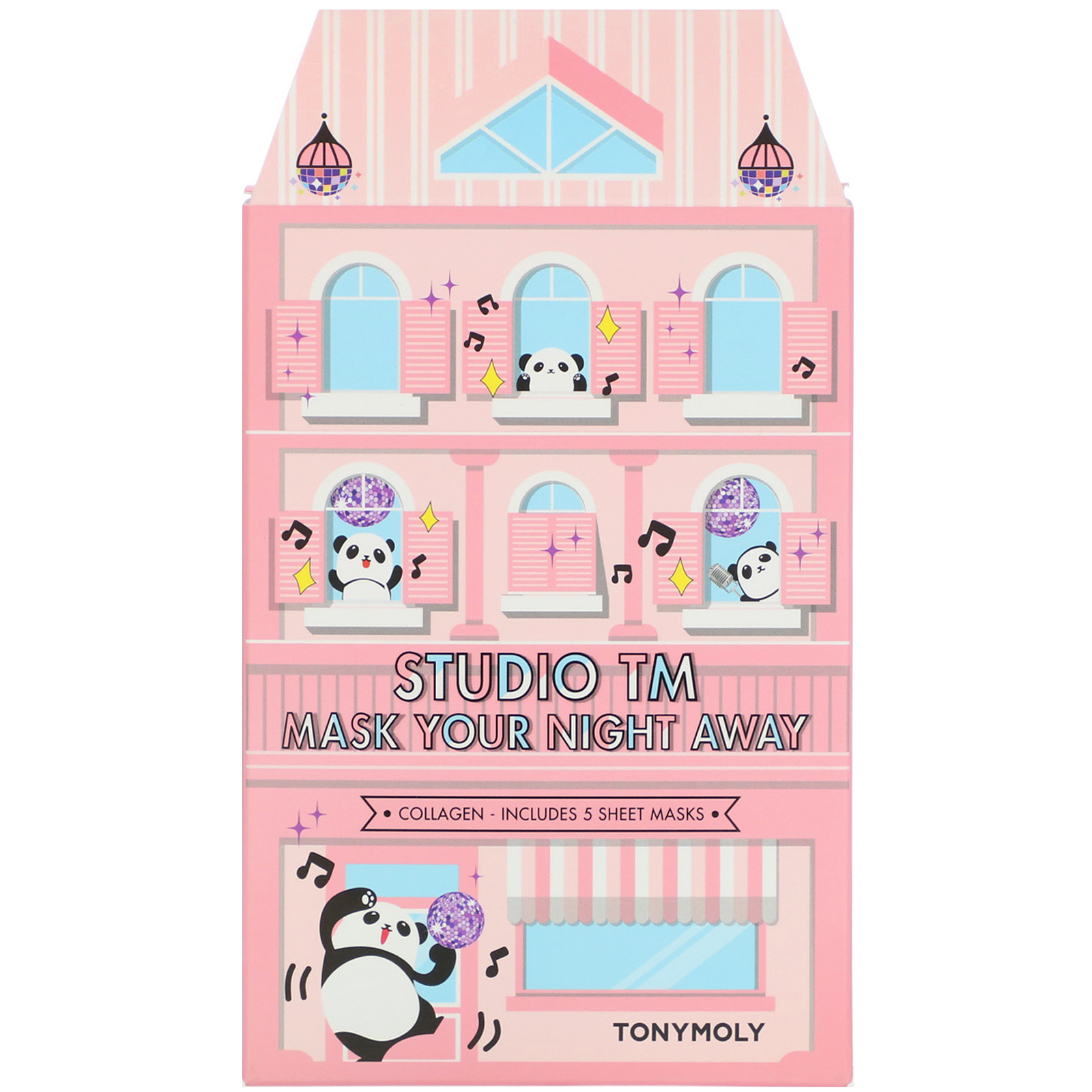 Tony Moly, Studio TM, Mask Your Night Away Collagen Mask, 5 Sheets, 0.74 oz (21 g) - Imagem 2