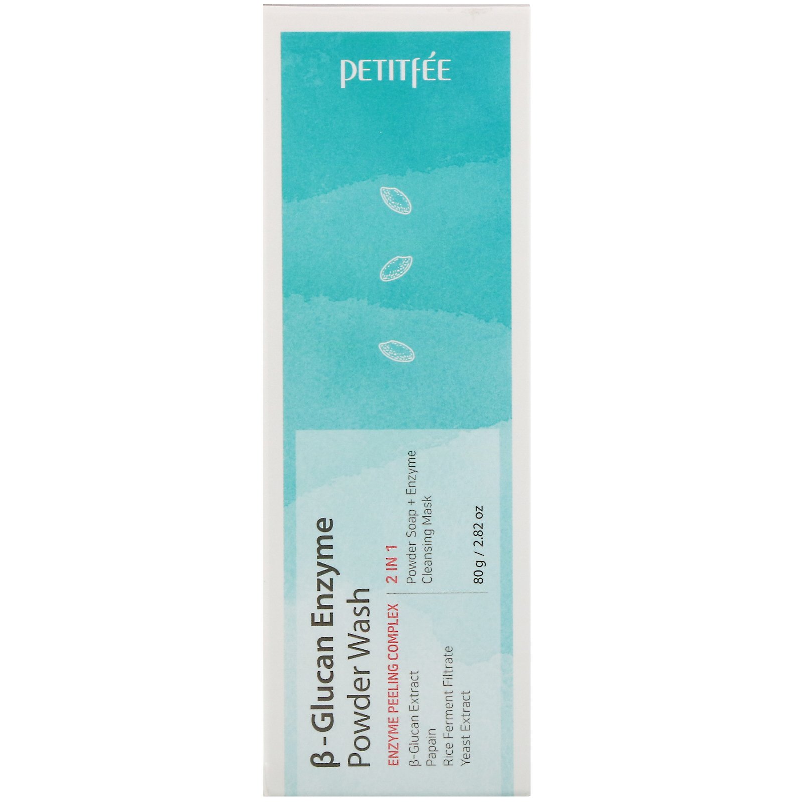 Petitfee, B-Glucan Enzyme Powder Wash, 80 g (2,82 oz) - Imagem 2