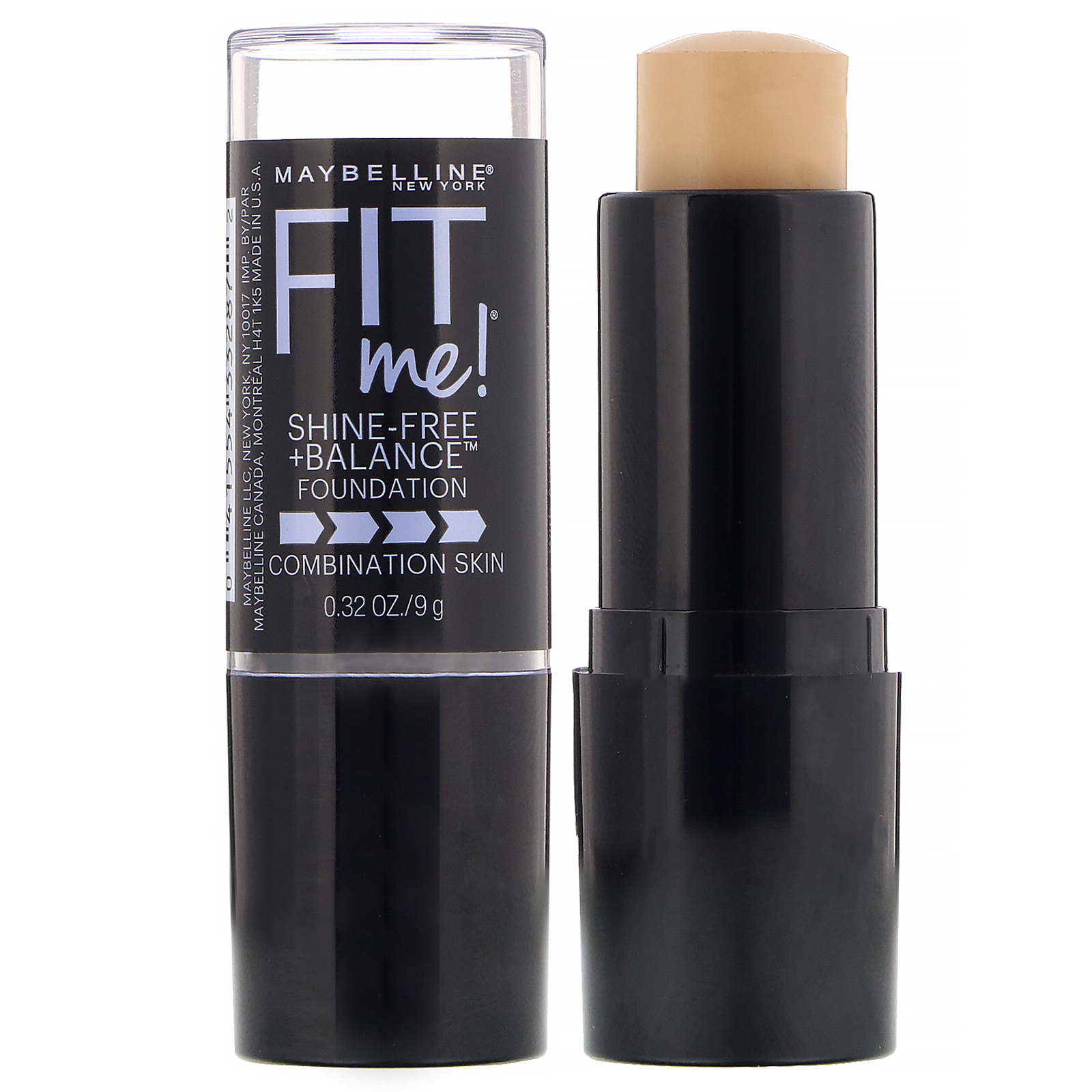 Maybelline, Fit Me, base em bastão Shine-Free + Balance, 220 Natural Beige, 9 g