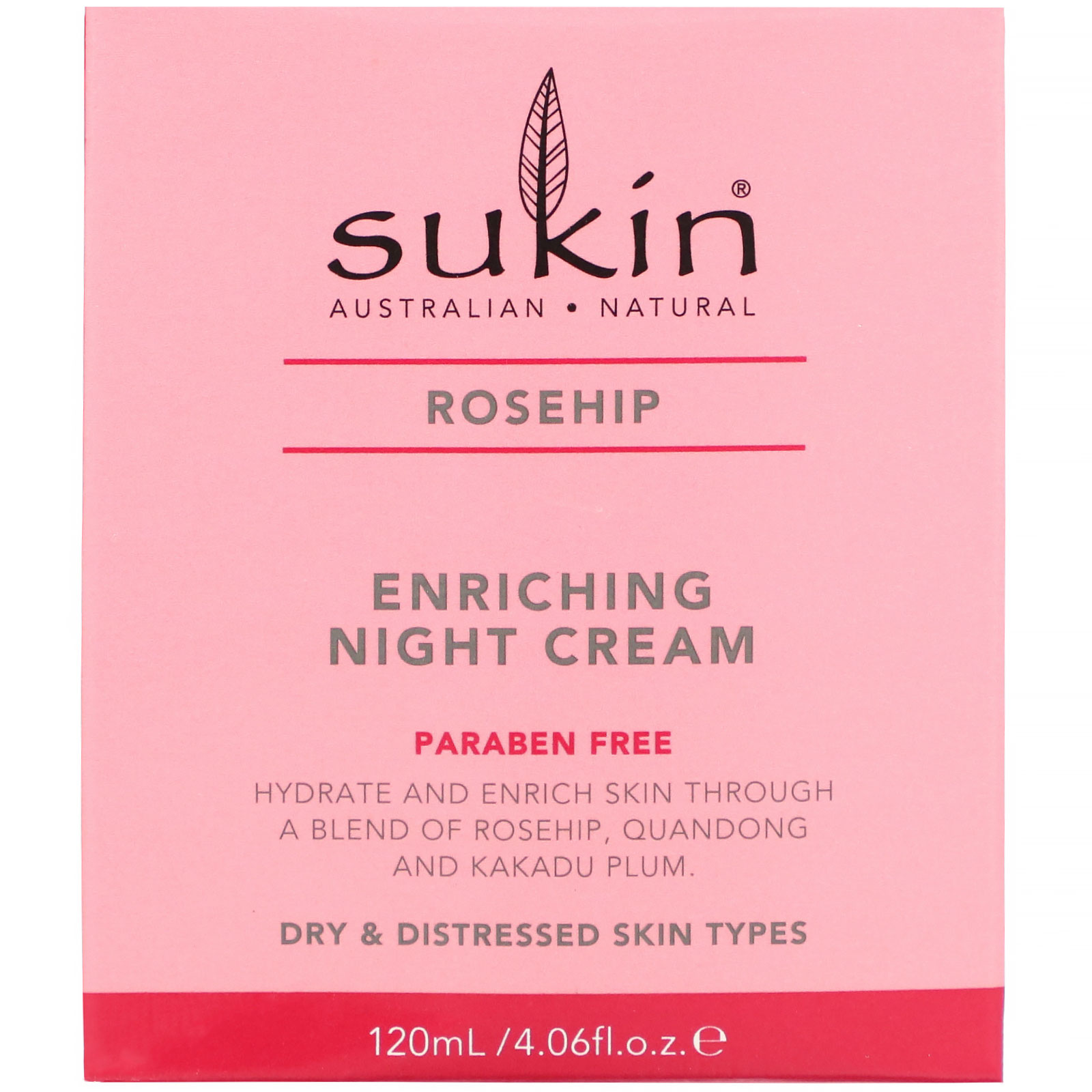 Sukin, Enriching Night Cream, Rosehip, 4.06 fl oz (120 ml) - Imagem 2