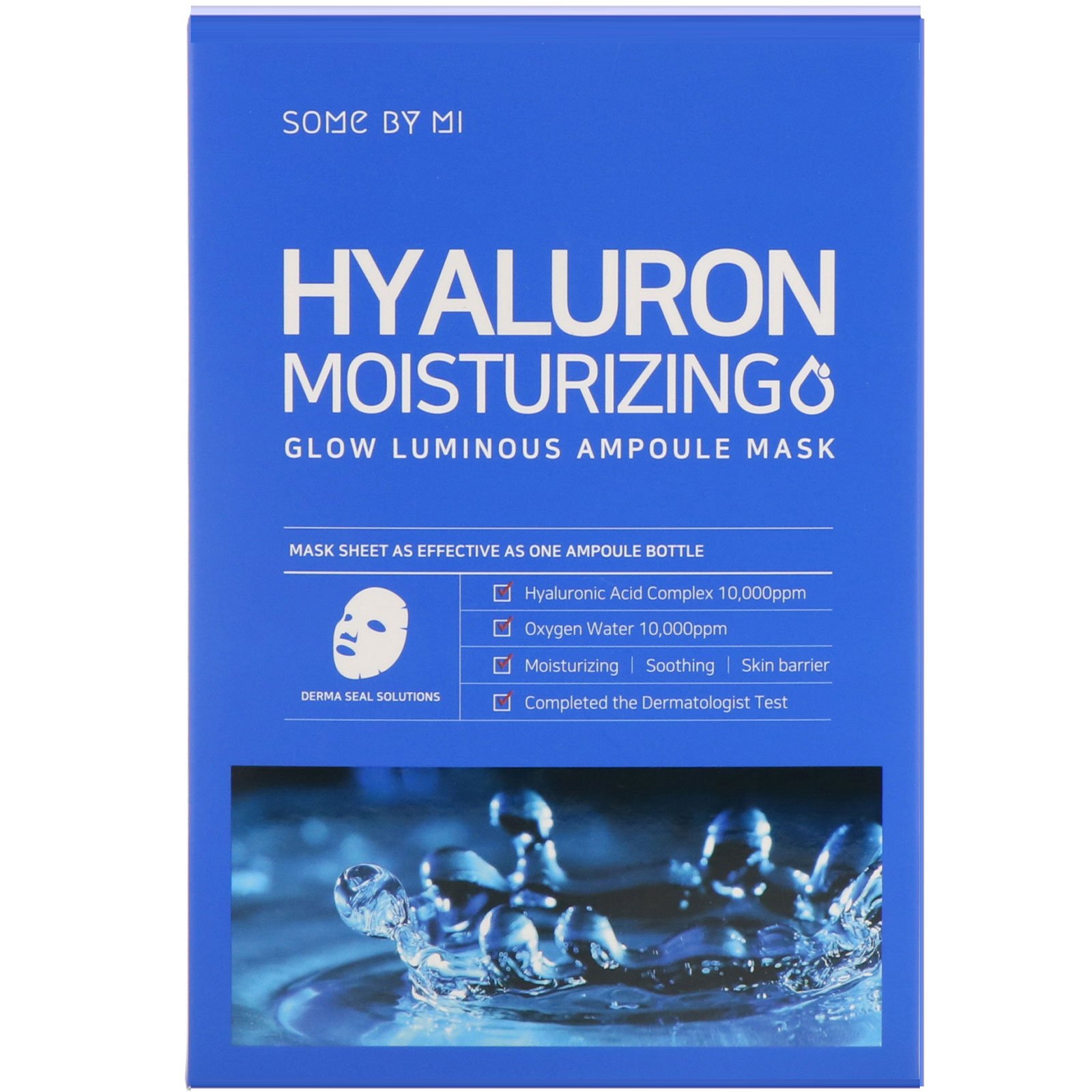 Some By Mi, Glow Luminous Ampoule Mask, Hyaluron Moisturizing, 10 Sheets, 25 g Each - Imagem 2