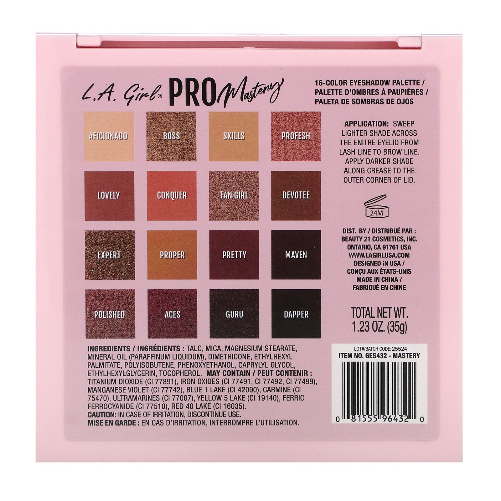 L.A. Girl, Pro Eyeshadow Palette, Mastery, 1.23 oz (35 g) - Imagem 3