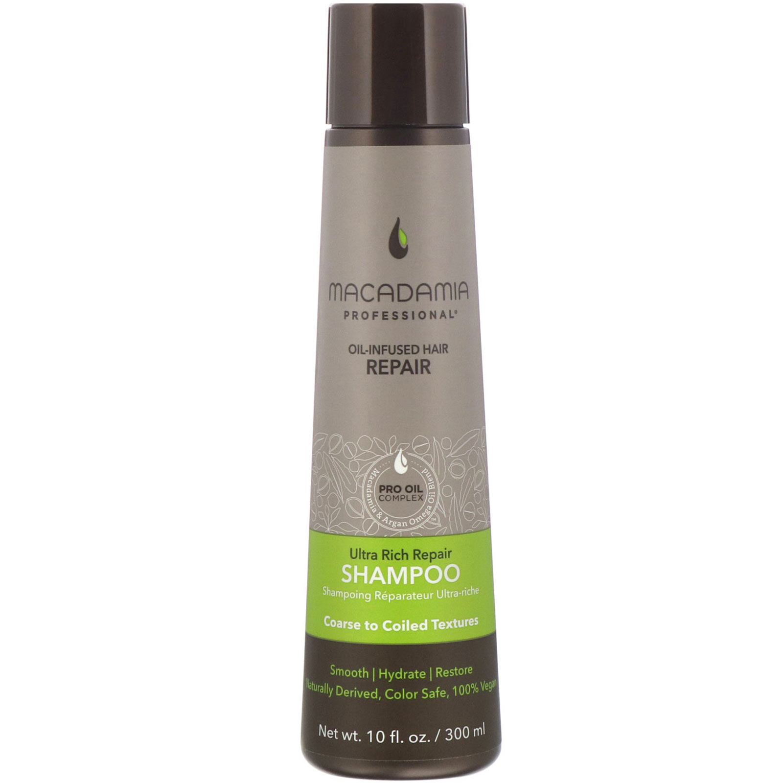 Macadamia Professional, Shampoo Reparador Ultranutritivo, Texturas Crespas a Encaracoladas, 300 ml (10 fl oz)
