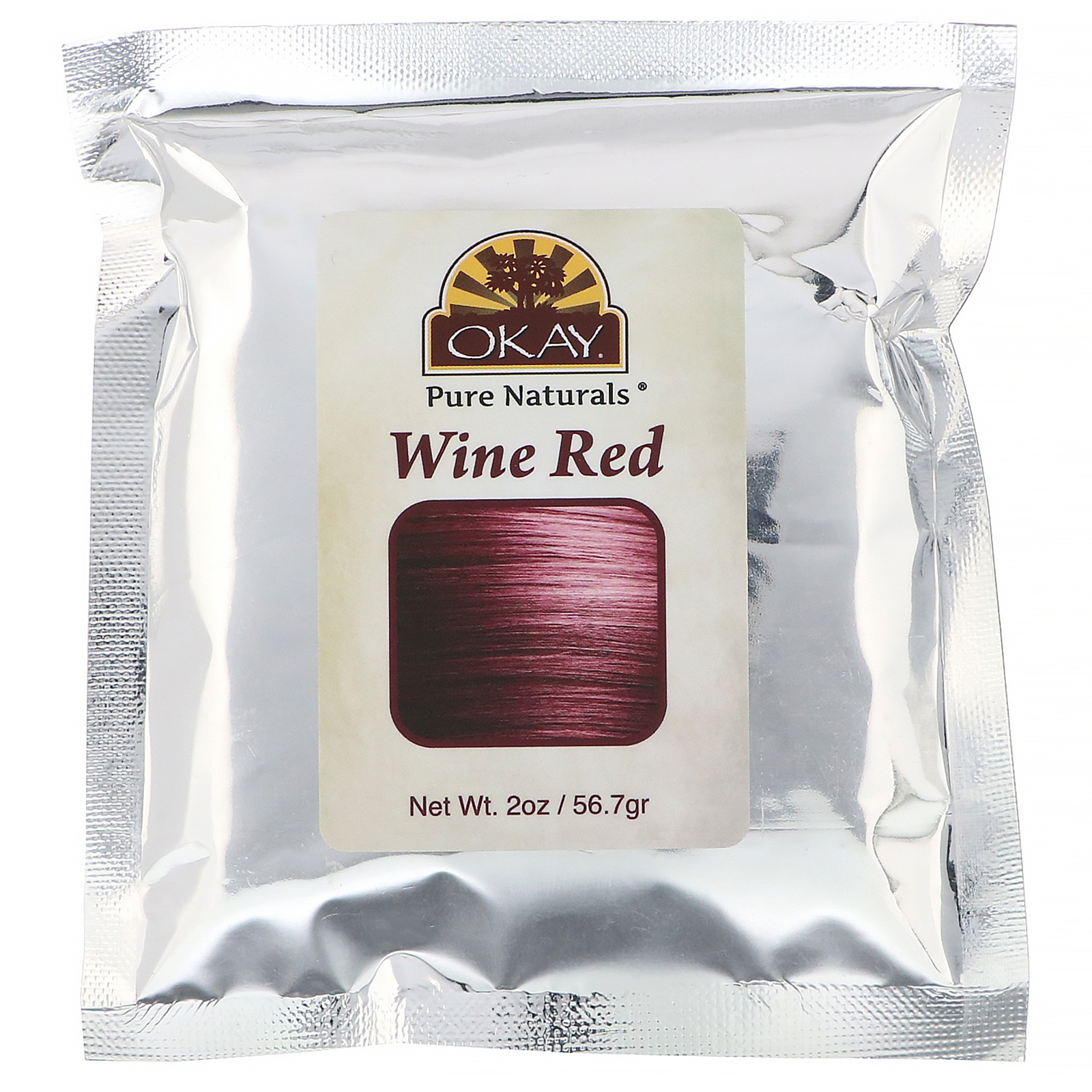 Okay Pure Naturals, Tintura Natural Vegetal para Cabelo com Henna, Vinho, 56,7 g (2 oz) - Imagem 3