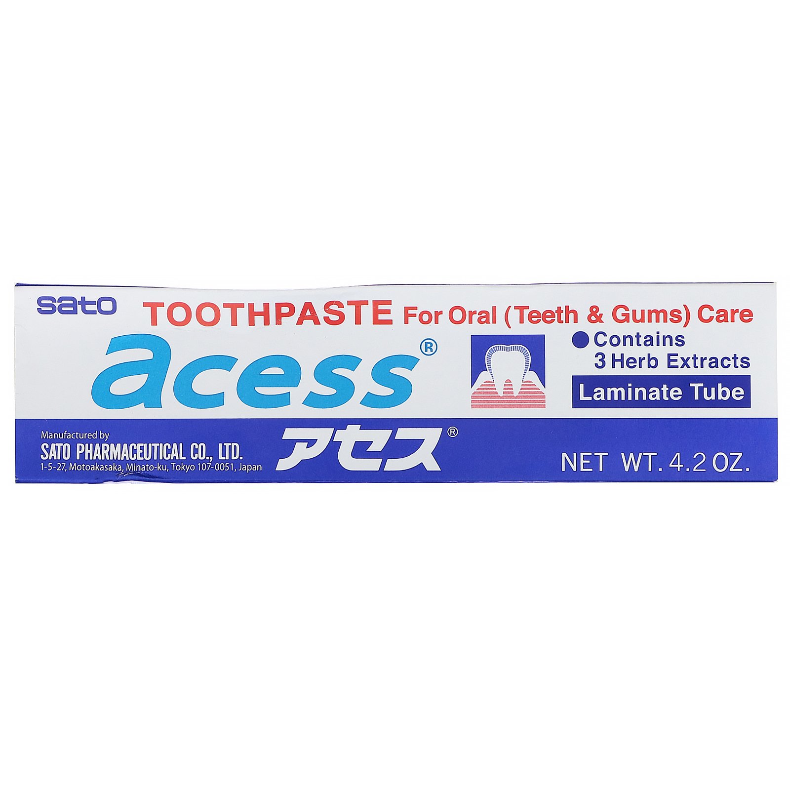 Sato, Acess, Creme dental de cuidado oral, 125 g