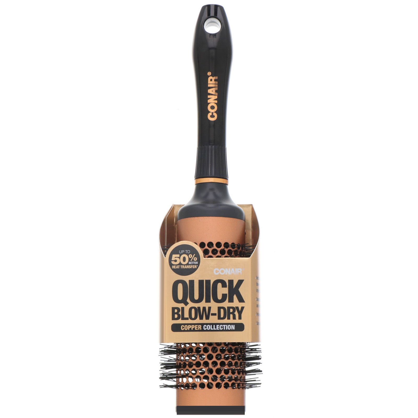 Conair, Coleção Copper, escova de secagem rápida redonda pequena, 1 escova - Imagem 2